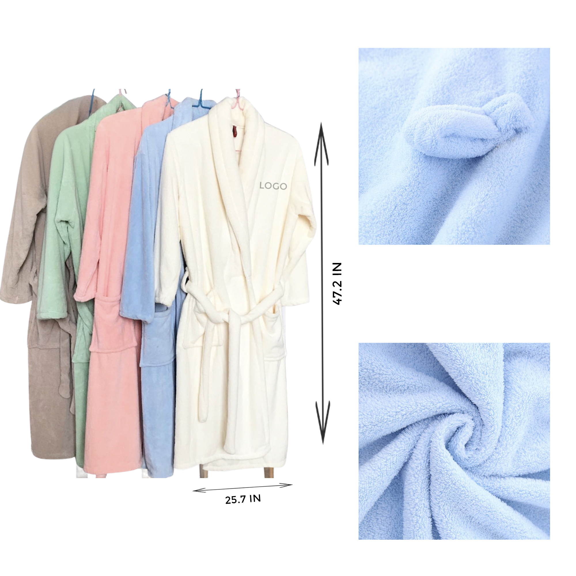 MOQ 10 PCS Versatile Coral Fleece Bathrobe 3