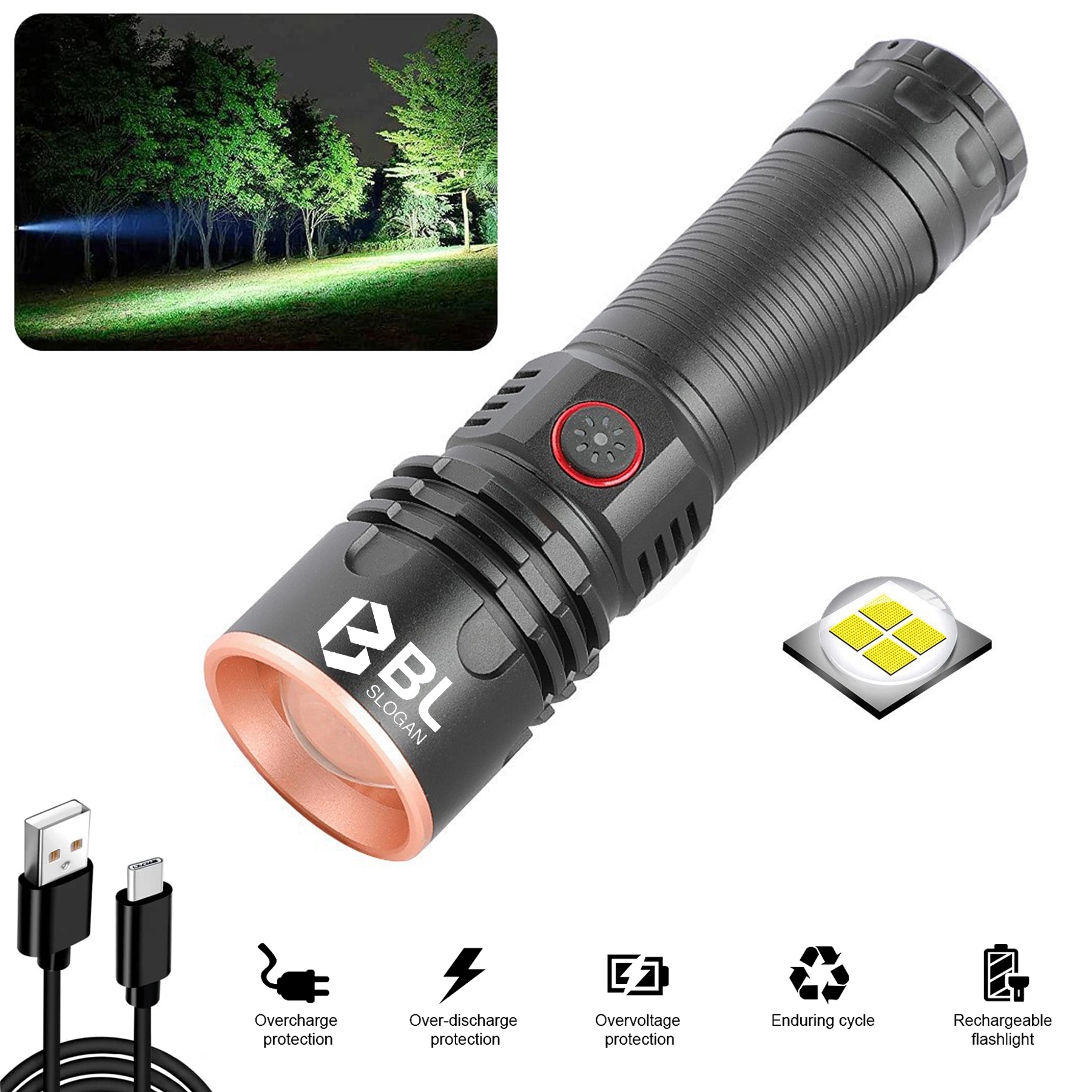 LED Flashlights High Lumens Rechargeable 3