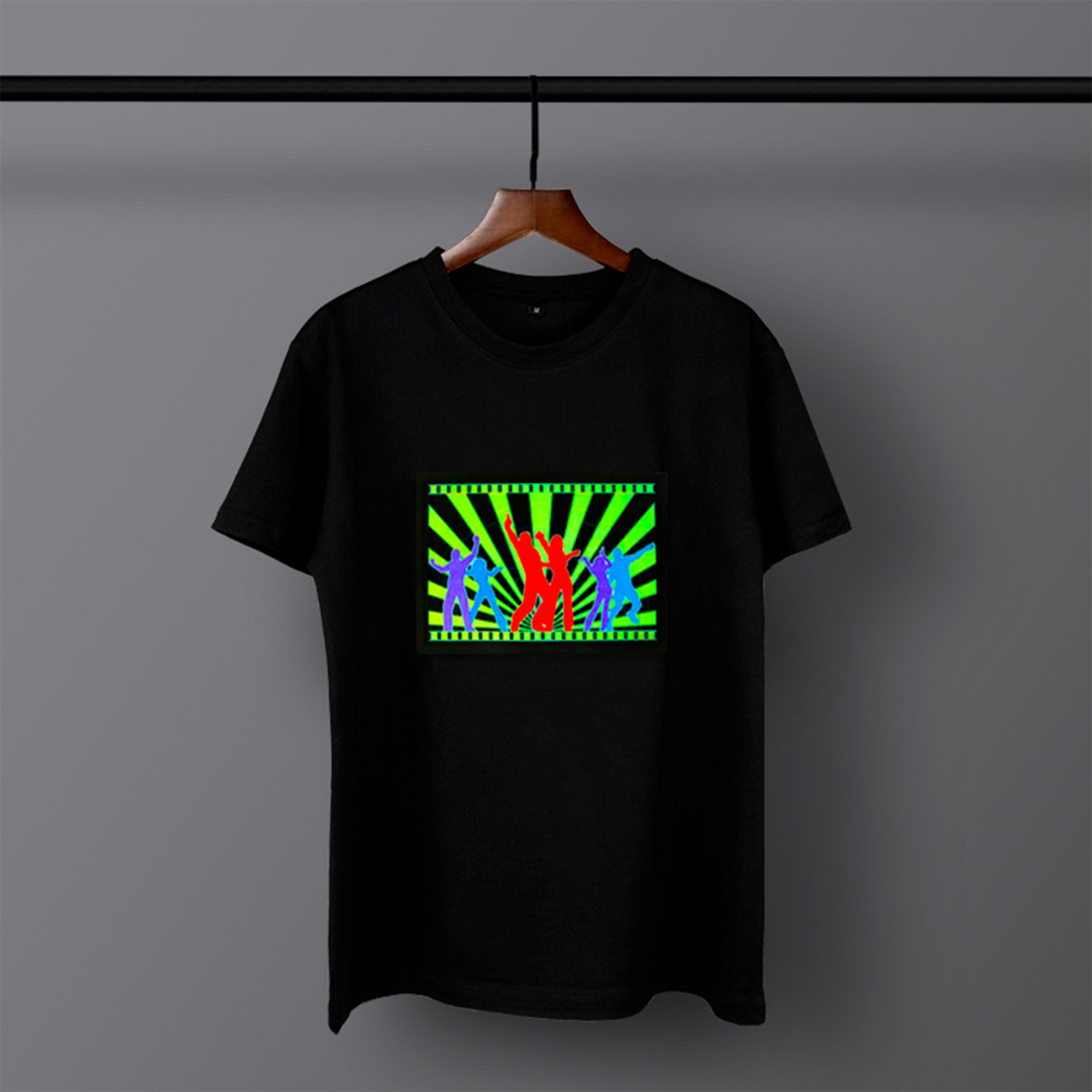 Cotton Voice Controlled Round Neck Loose Glowing T-Shirt 8
