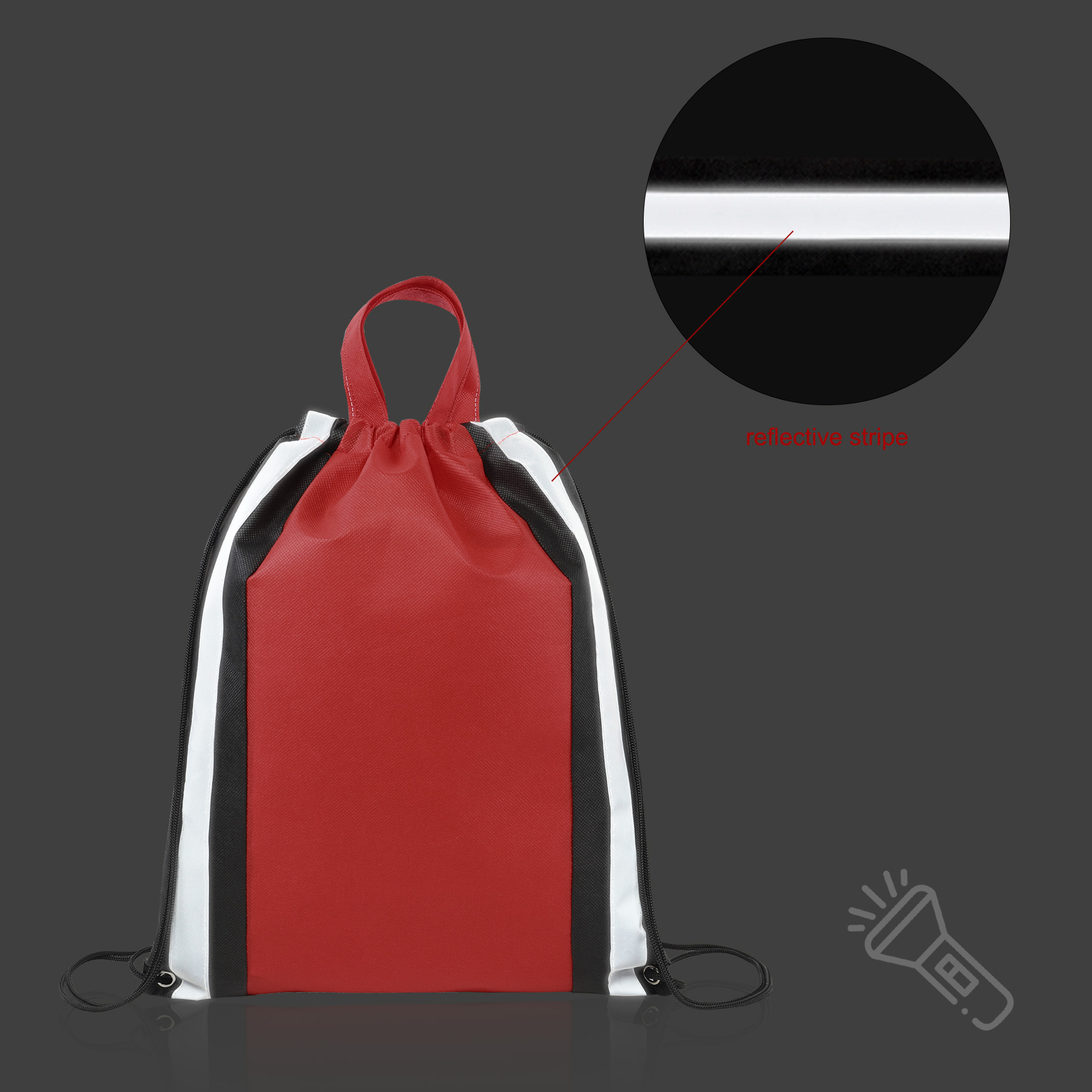 Small Reflective Non-Woven Drawstring Bag 21