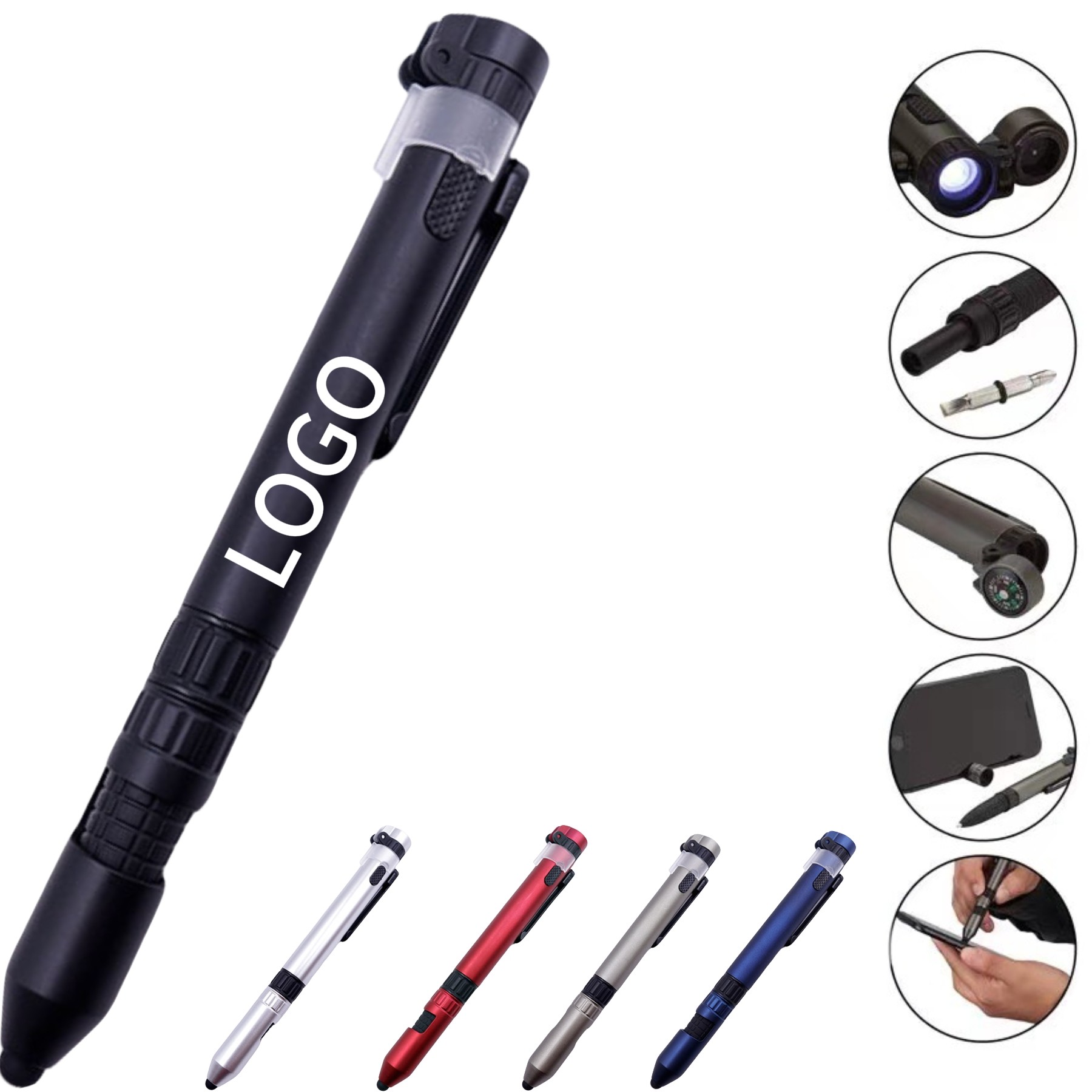 Outdoor Multifunctional Compass Lighted Pen