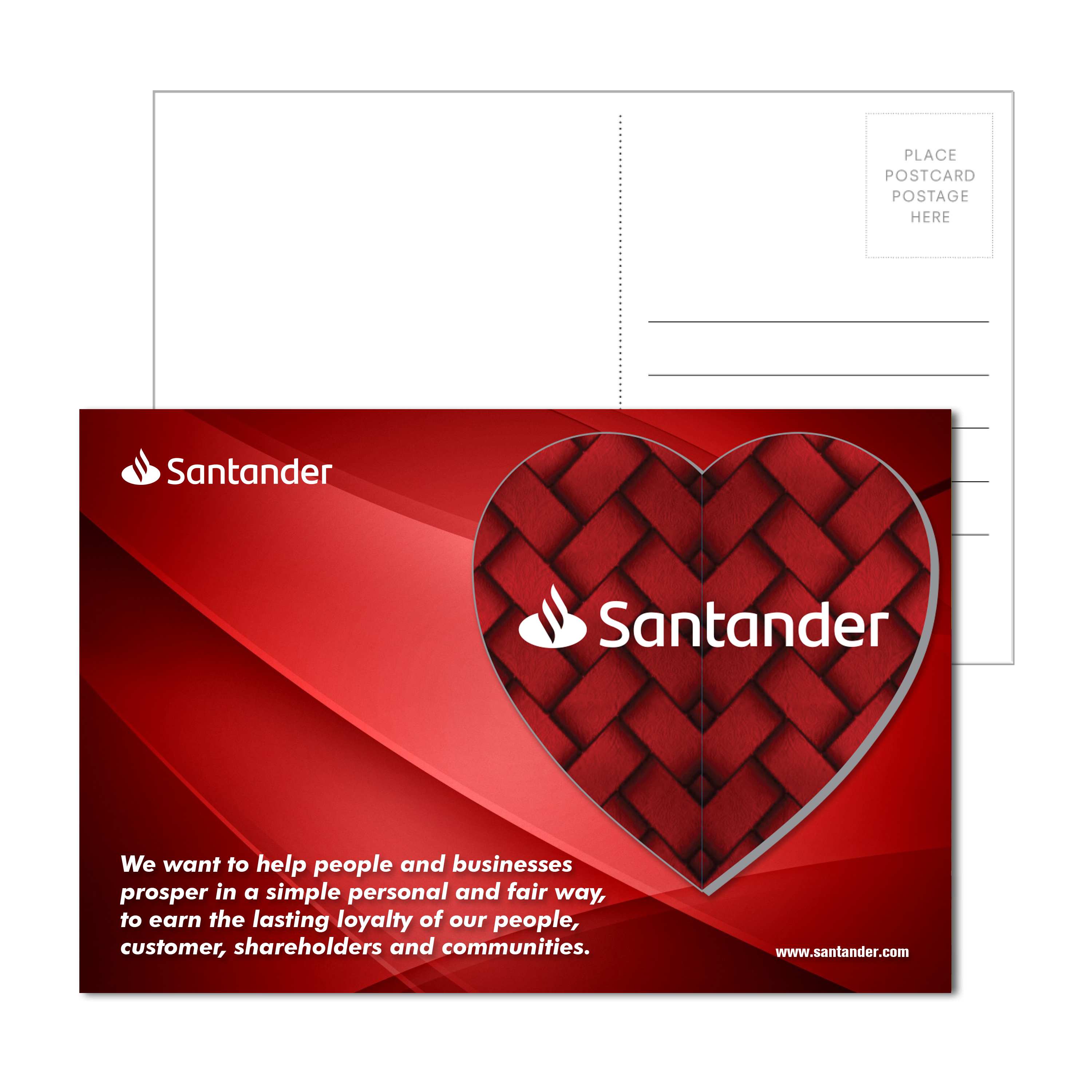 Post Card with Full Color Heart Coaster