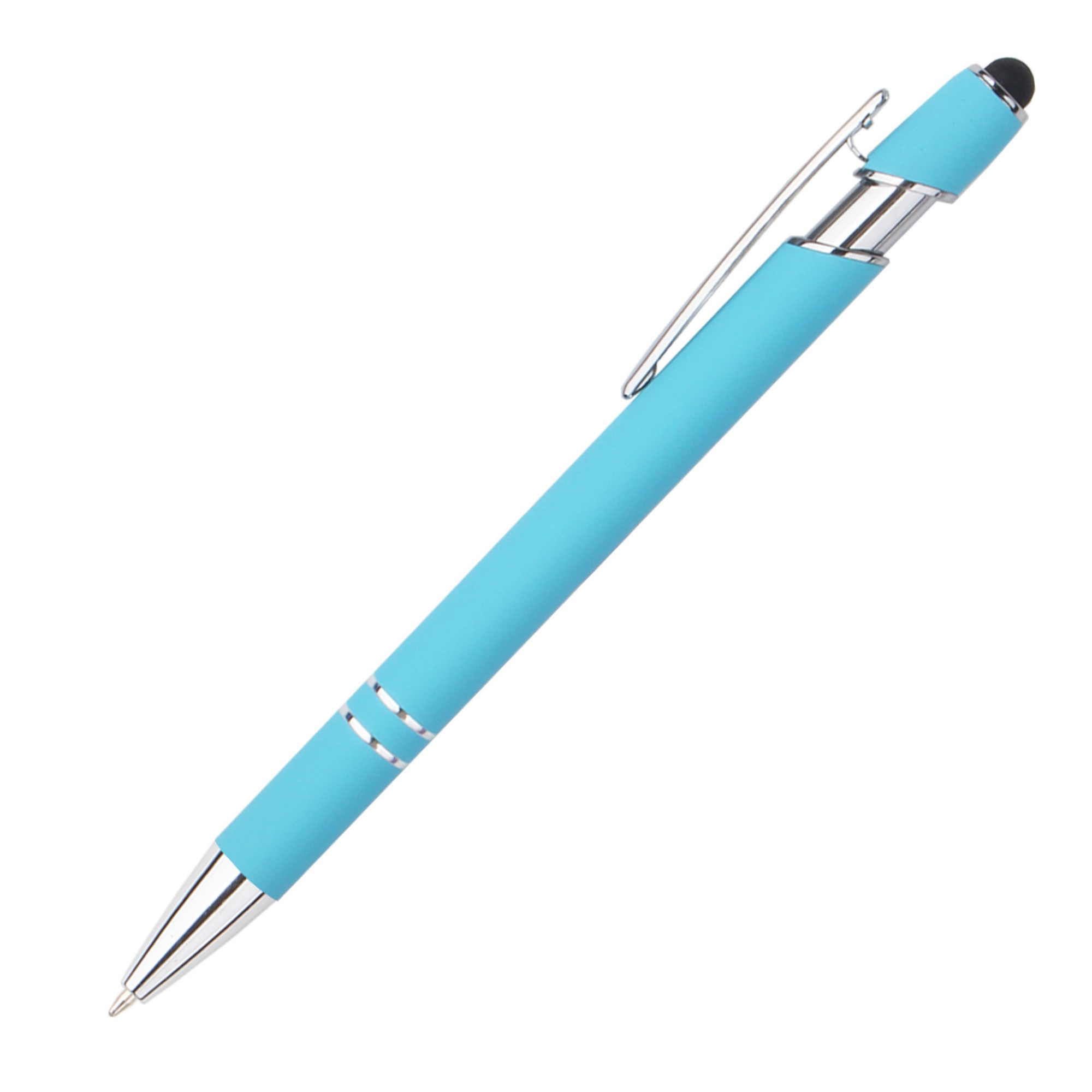 Retractable Metal Ballpoint Pen With Stylus Tip Black Ink 44