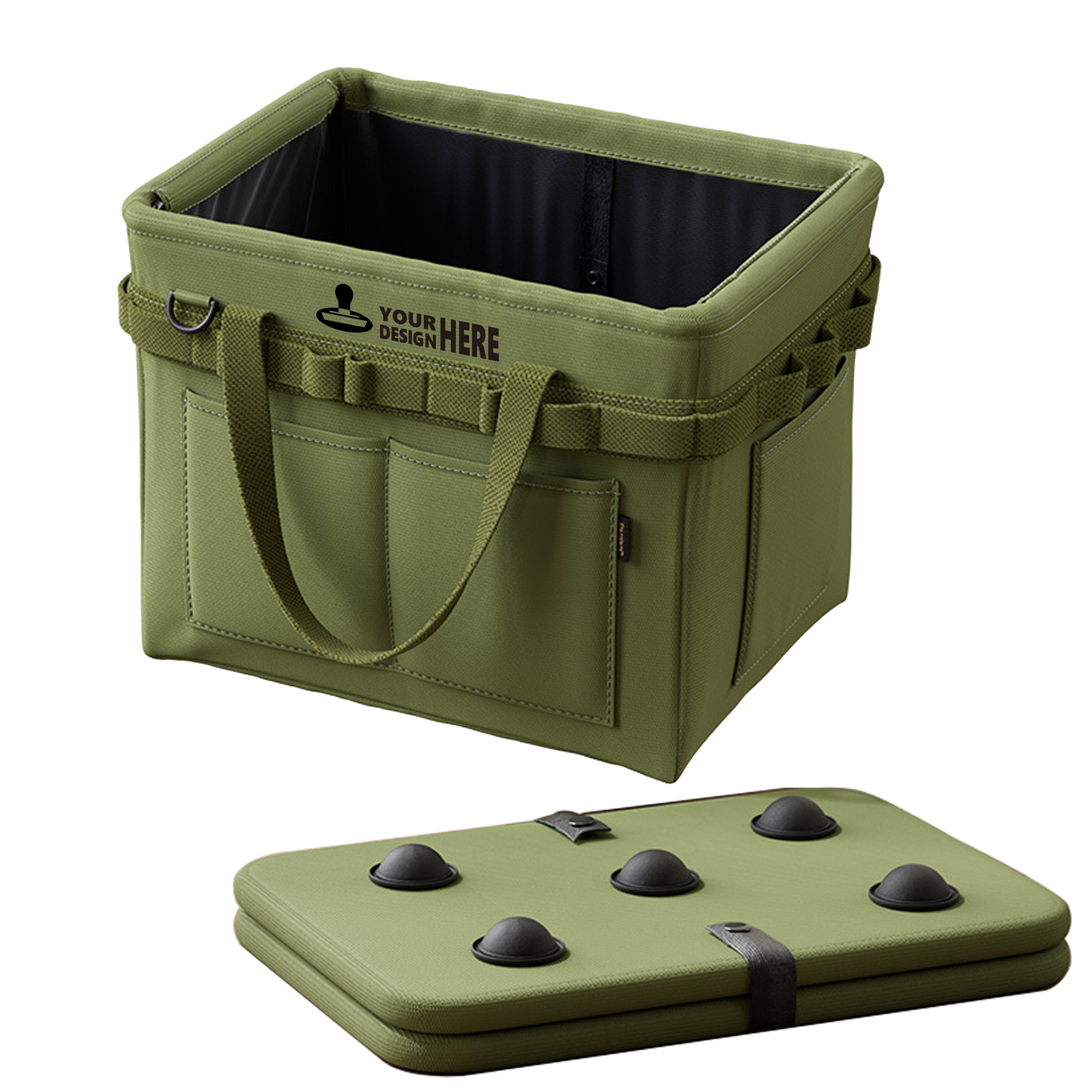 Collapsible Tool Tote Storage Bin With Pockets 5