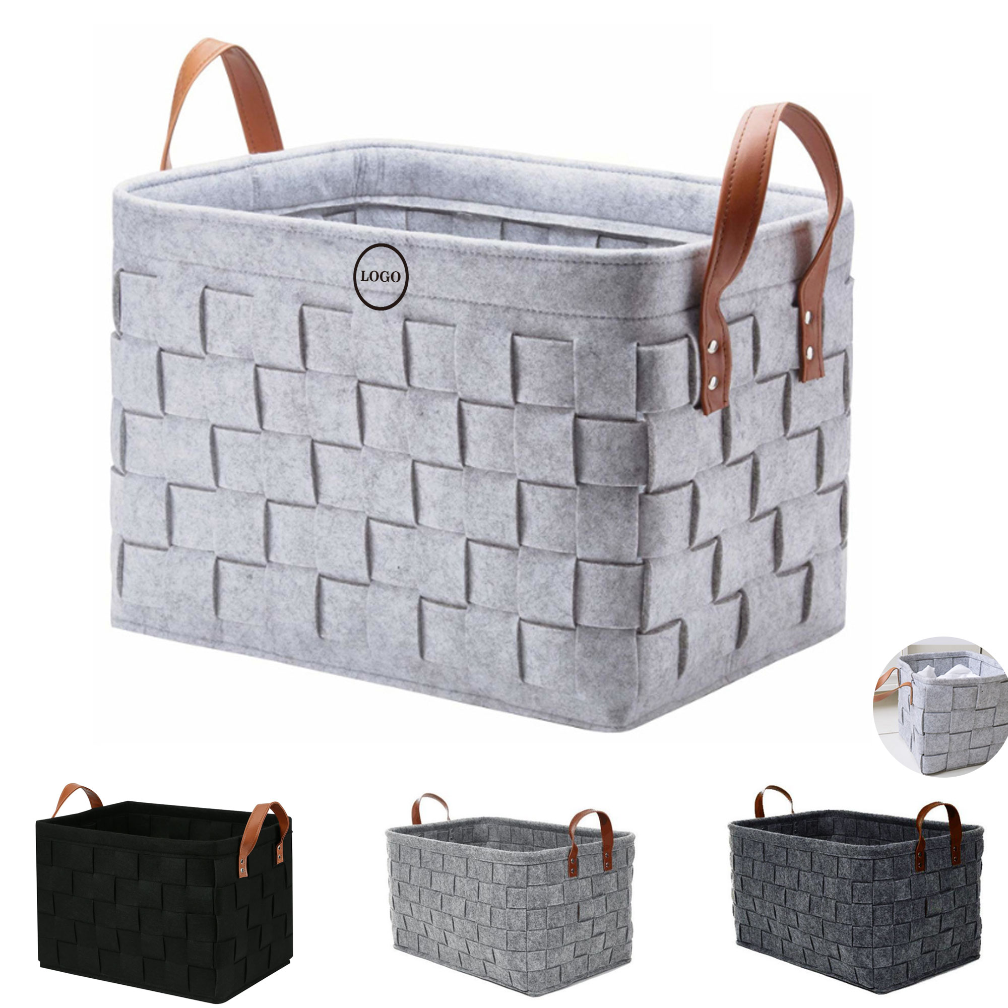 Foldable Felt Basket for Stylish Home Organization 3