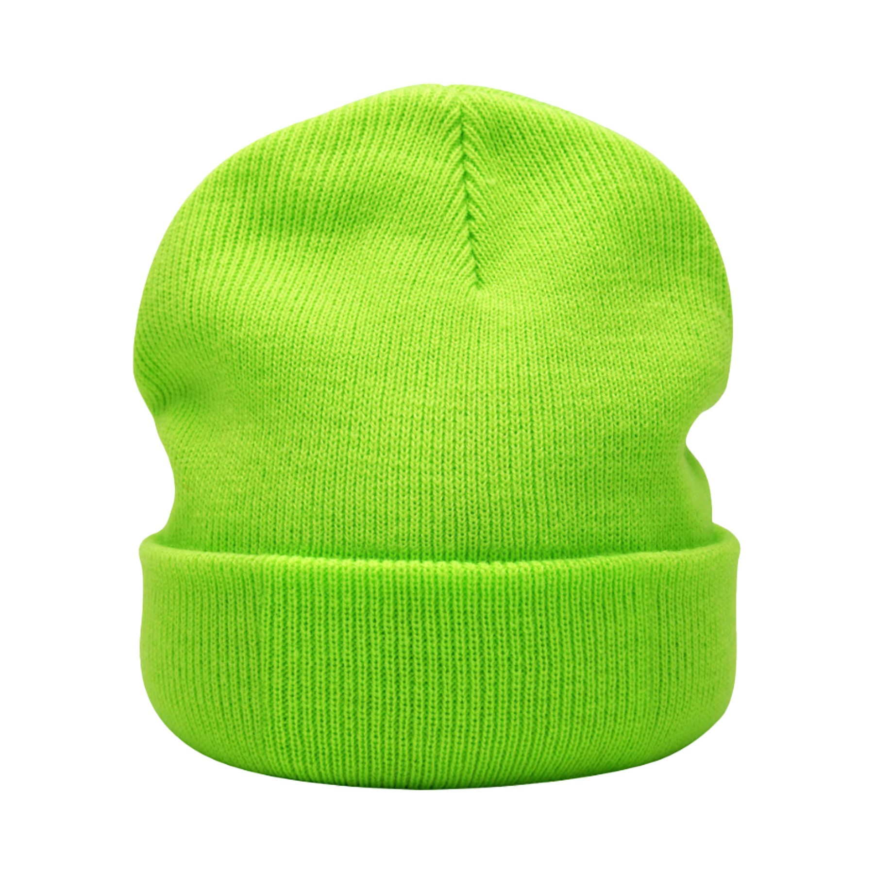 Embroidery Curled Solid Classic Beanie Knitted Cap