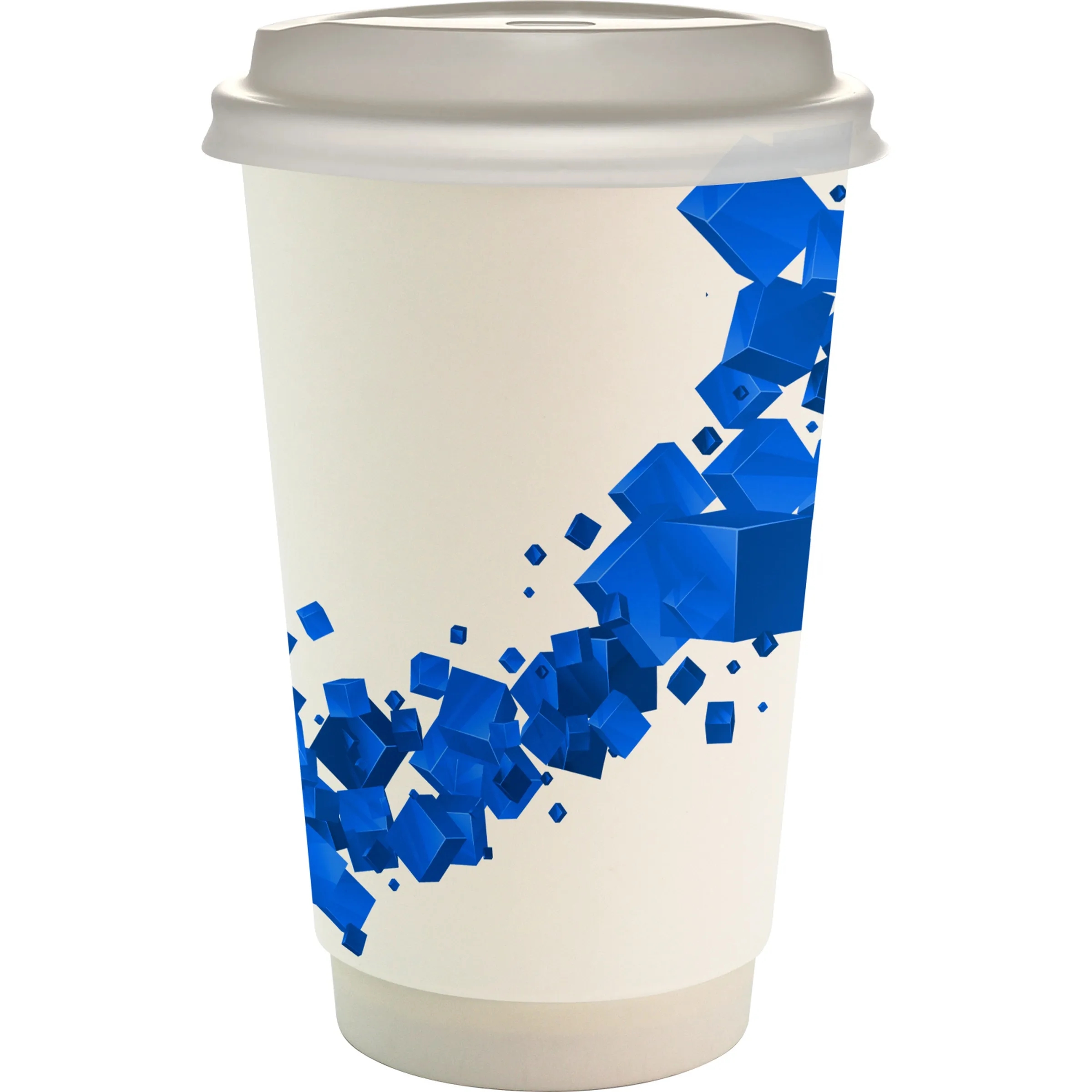 16 oz. Full Color Floating Cube Paper Cup With Lid 4