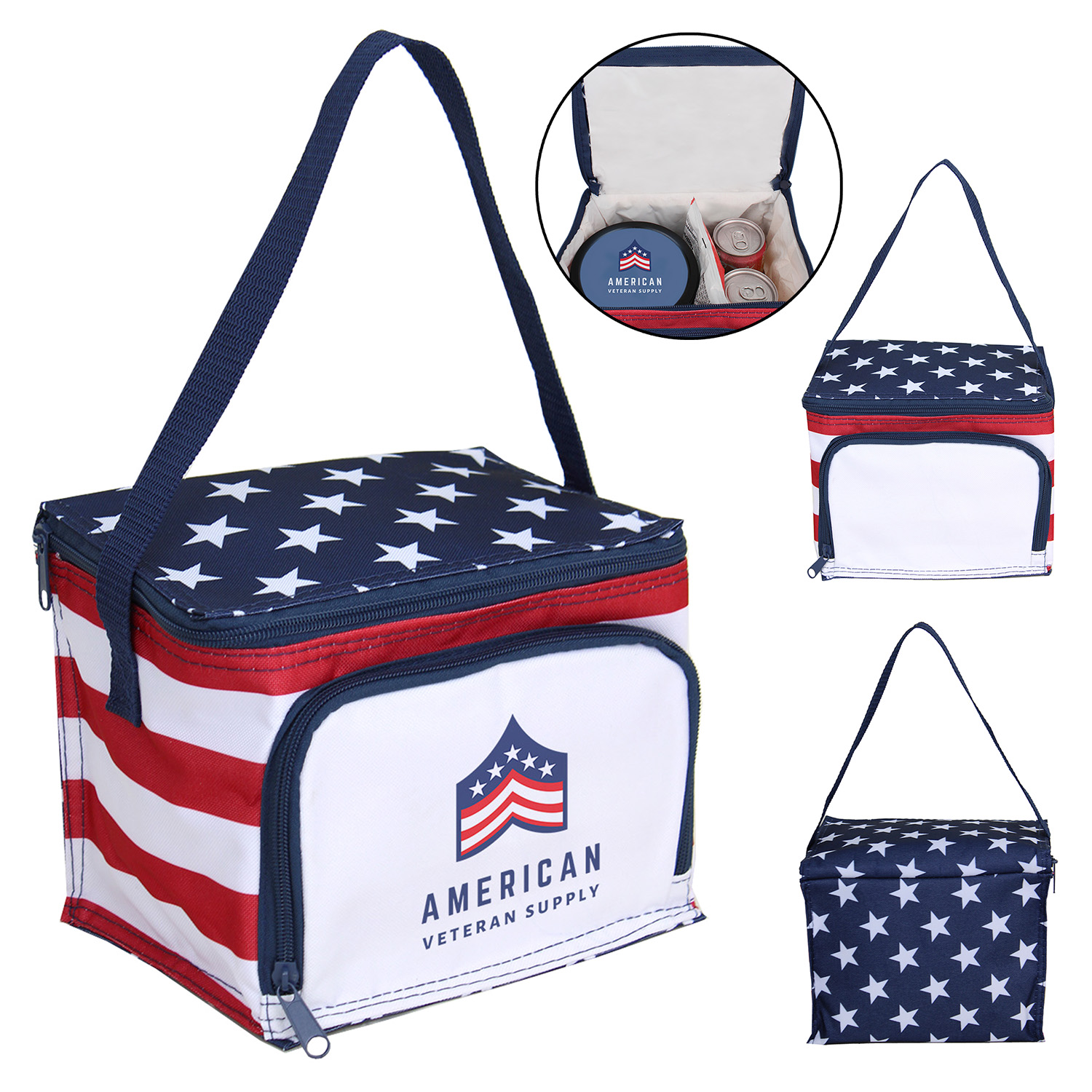 STARS & STRIPES 6-CAN COOLER/LUNCH BAG 6