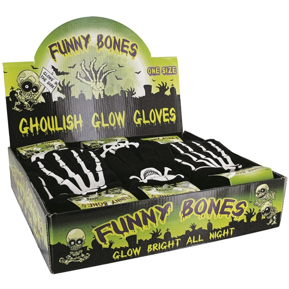 Glow in the Dark Skeleton Gloves - One Size Fits Most 3