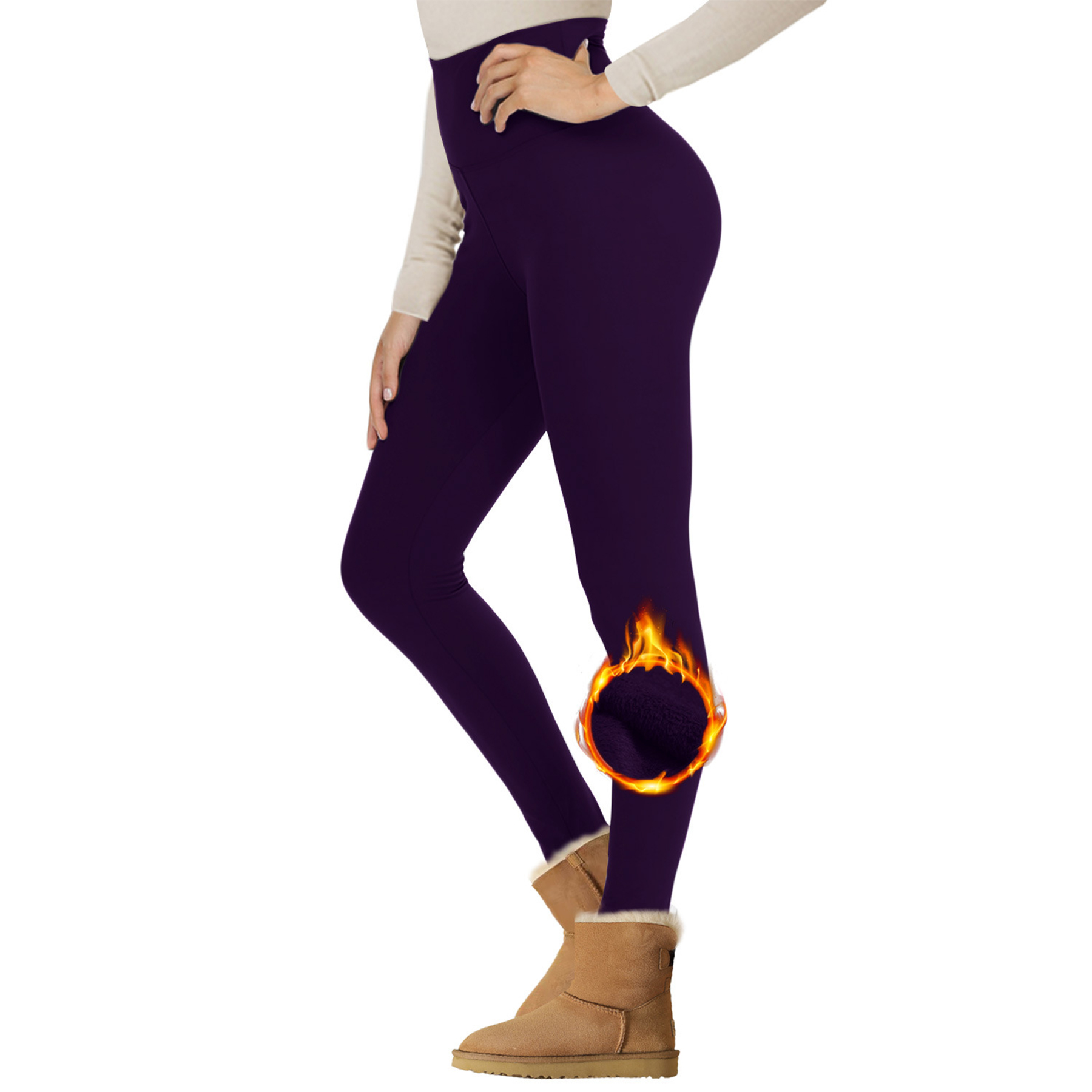 Women Fleece Lined Waist Winter Thermal Yoga Leggings 39