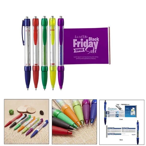 Advertising Plastic Push Ballpoint Pen with Print
