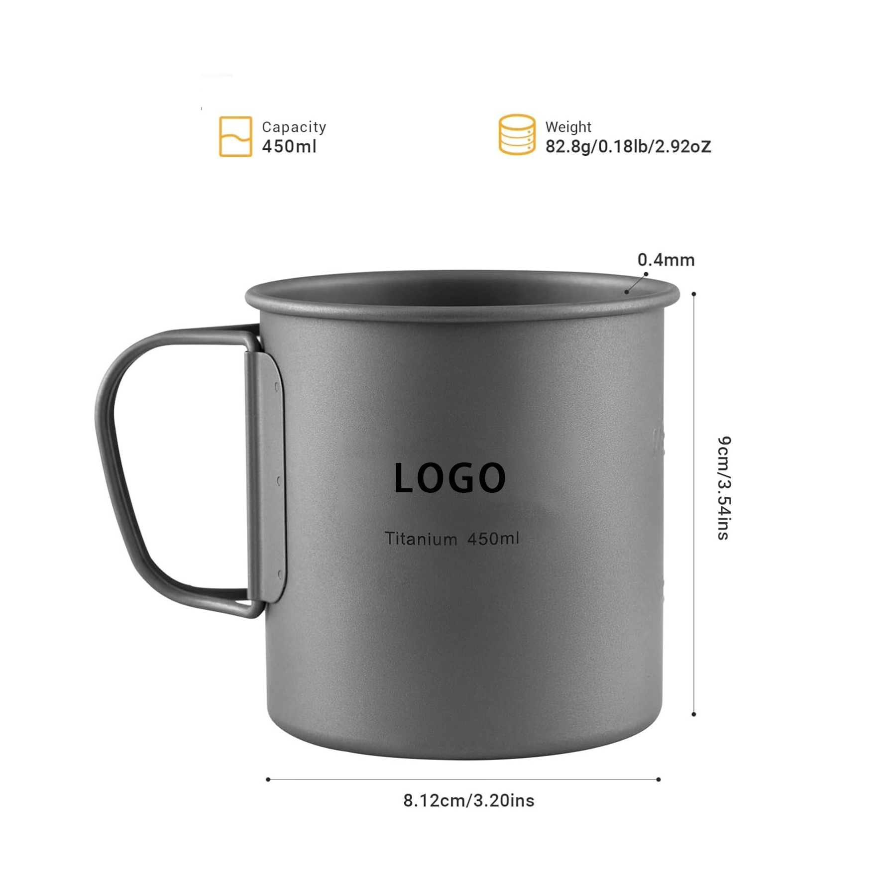 Camping Lightweight Titanium Cup 6