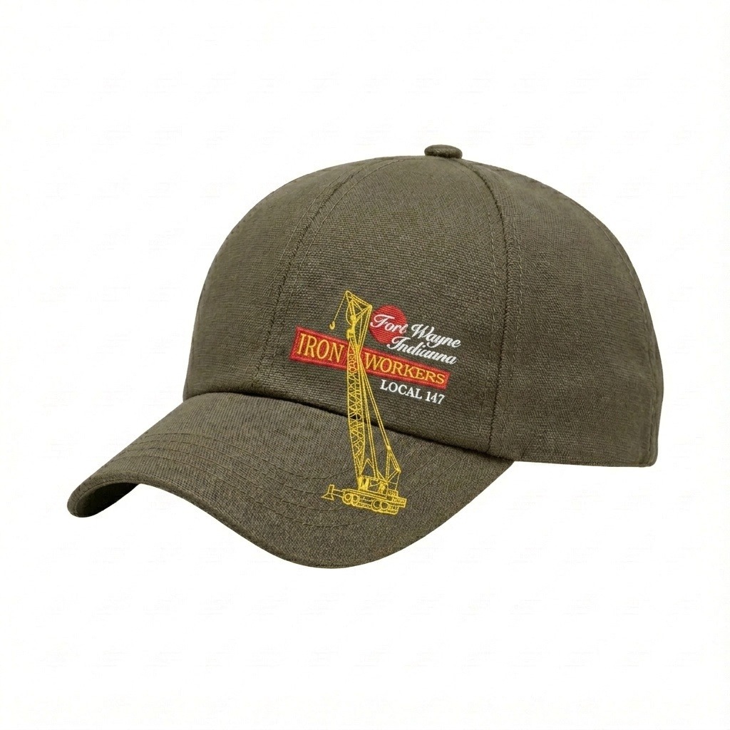Union/USA Made Solid Color Canvas Leather Dad Cap