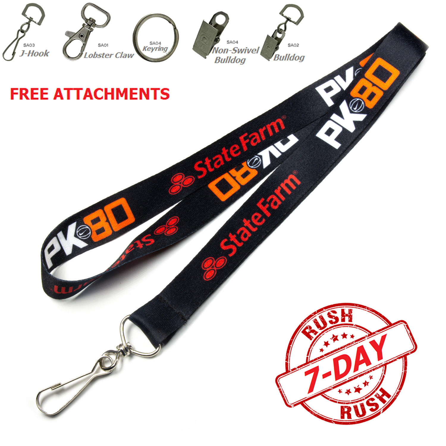 7-Day Rush Dye-Sublimation Custom Event Lanyards