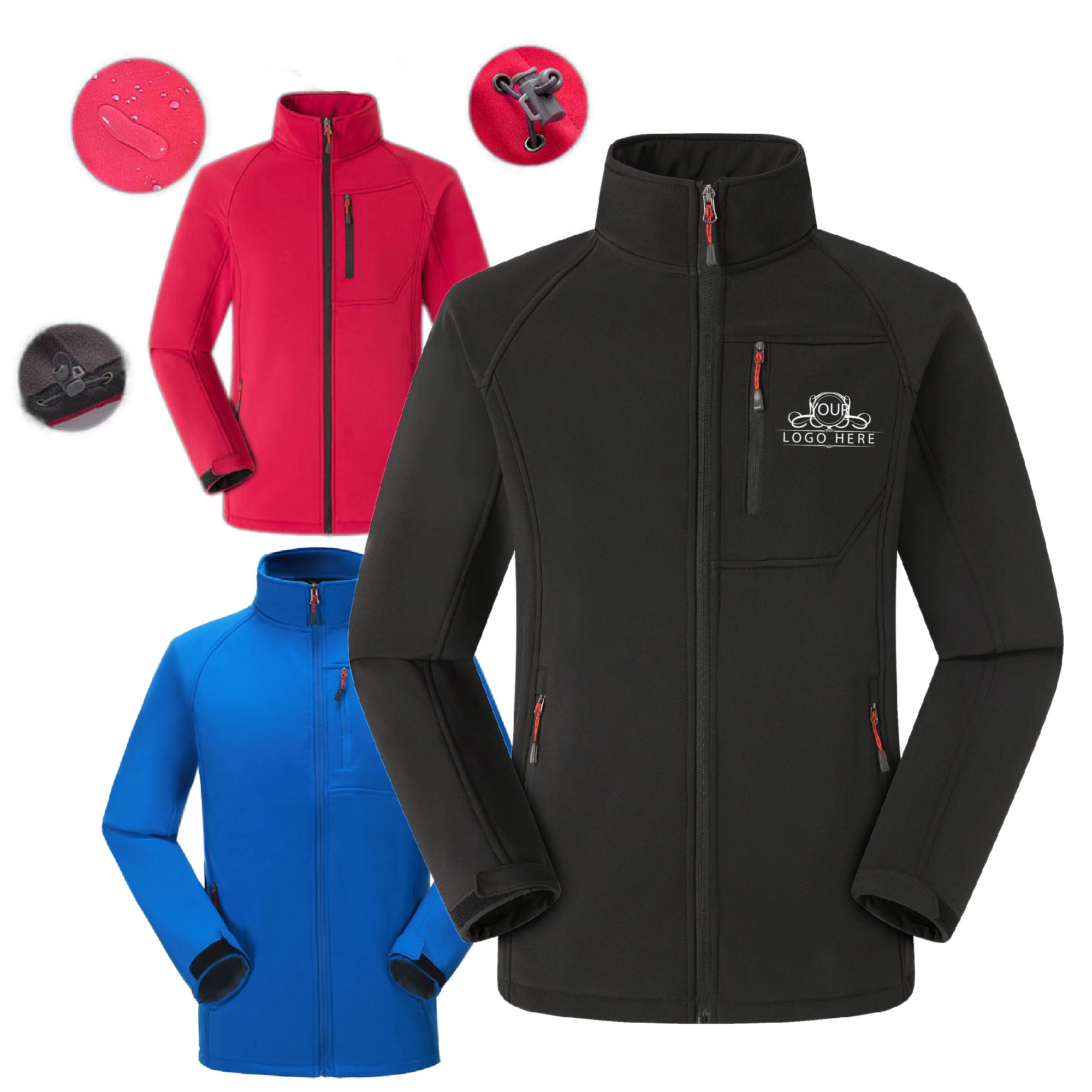Unisex Polyester Performance Soft Shell Outerwear Jacket 6