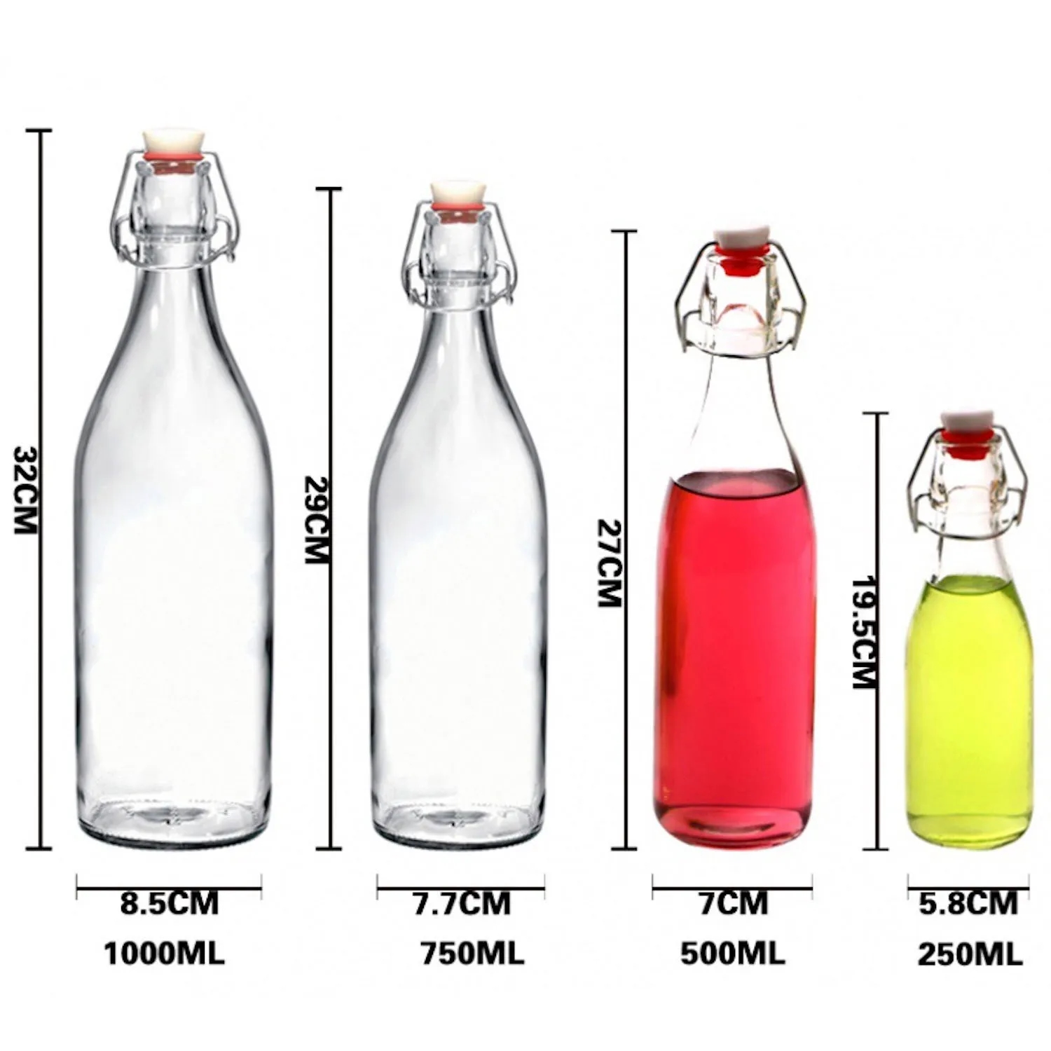 Clear Swing Top Glass Bottle 4
