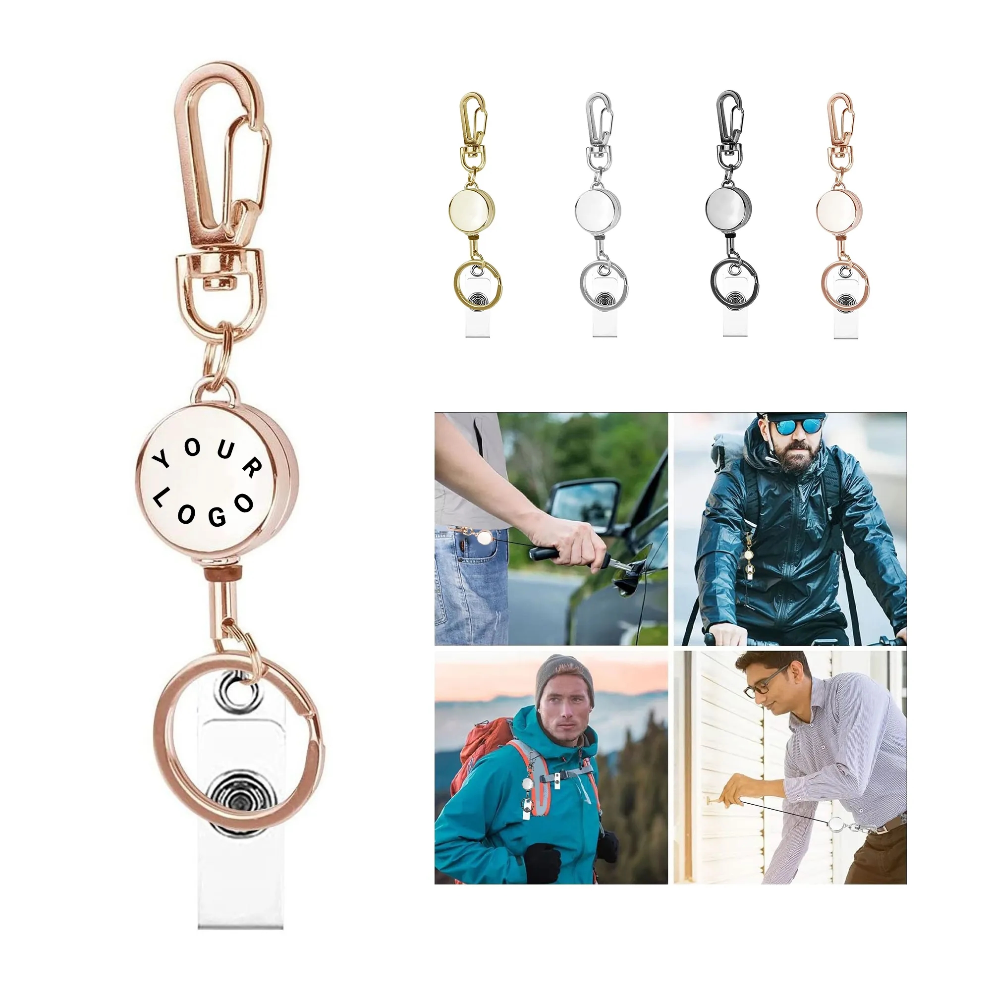 Retractable Keychain with Screw Fastened Metal Frame