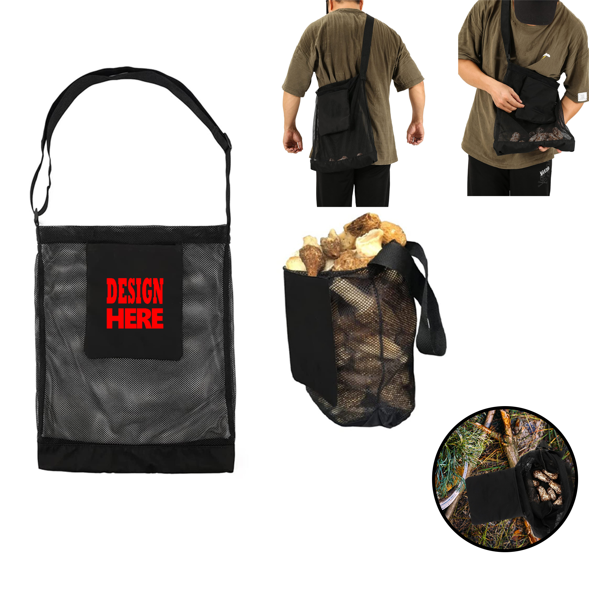 Portable Mushroom Picking Satchel (Collapsible Mesh Pouch) 6