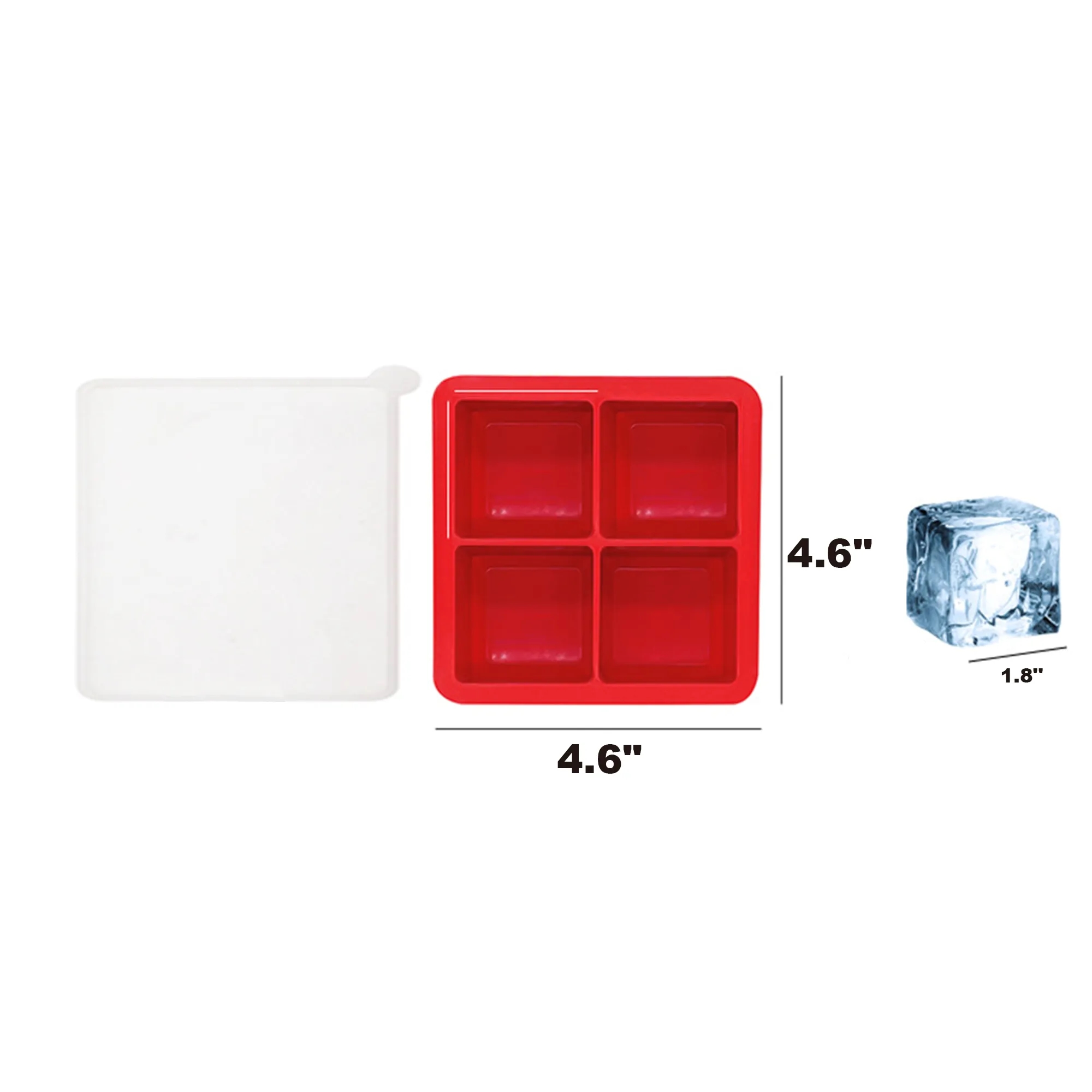 Silicone Square Ice Cube Tray With Lid 20