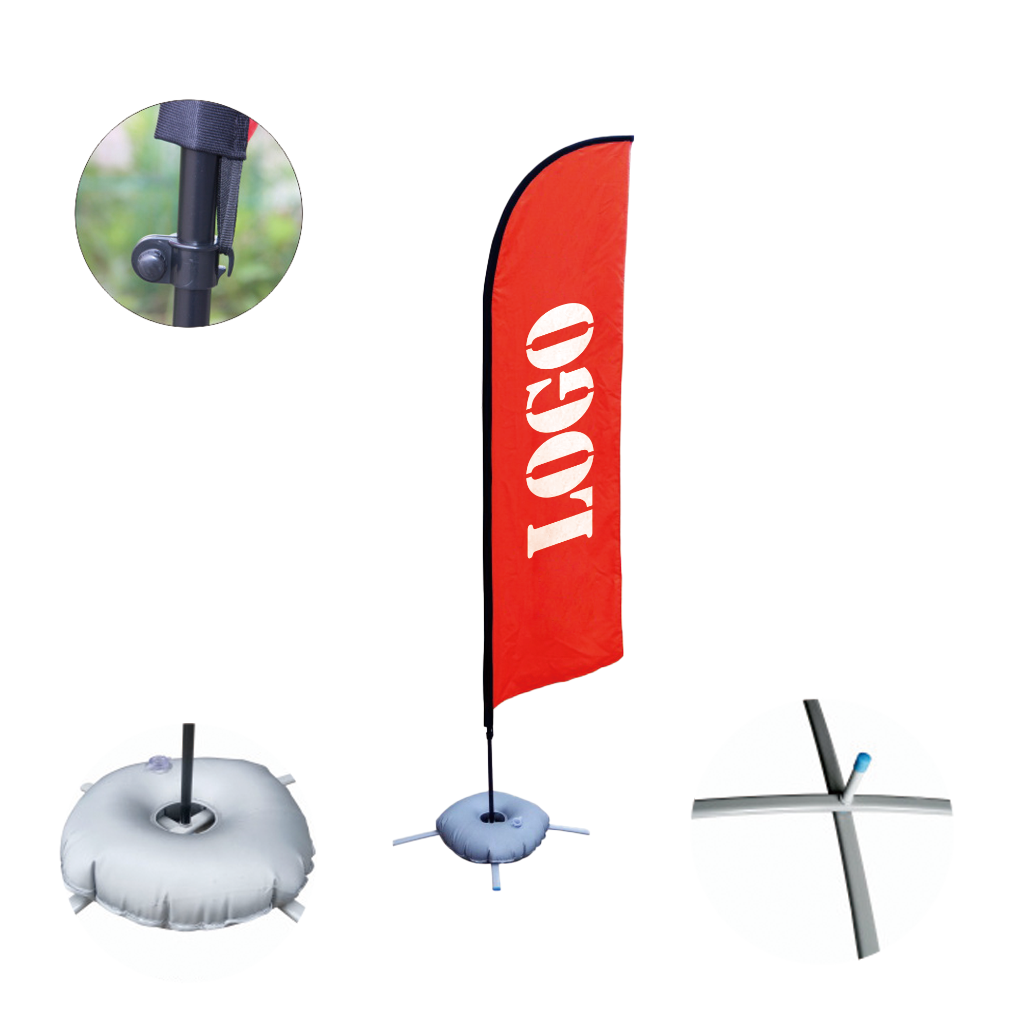 9' Beach Advertising Feather Flag Kit