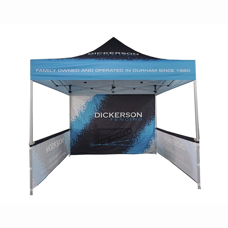 10' Square Tent W/ Two Half Walls and One Full
