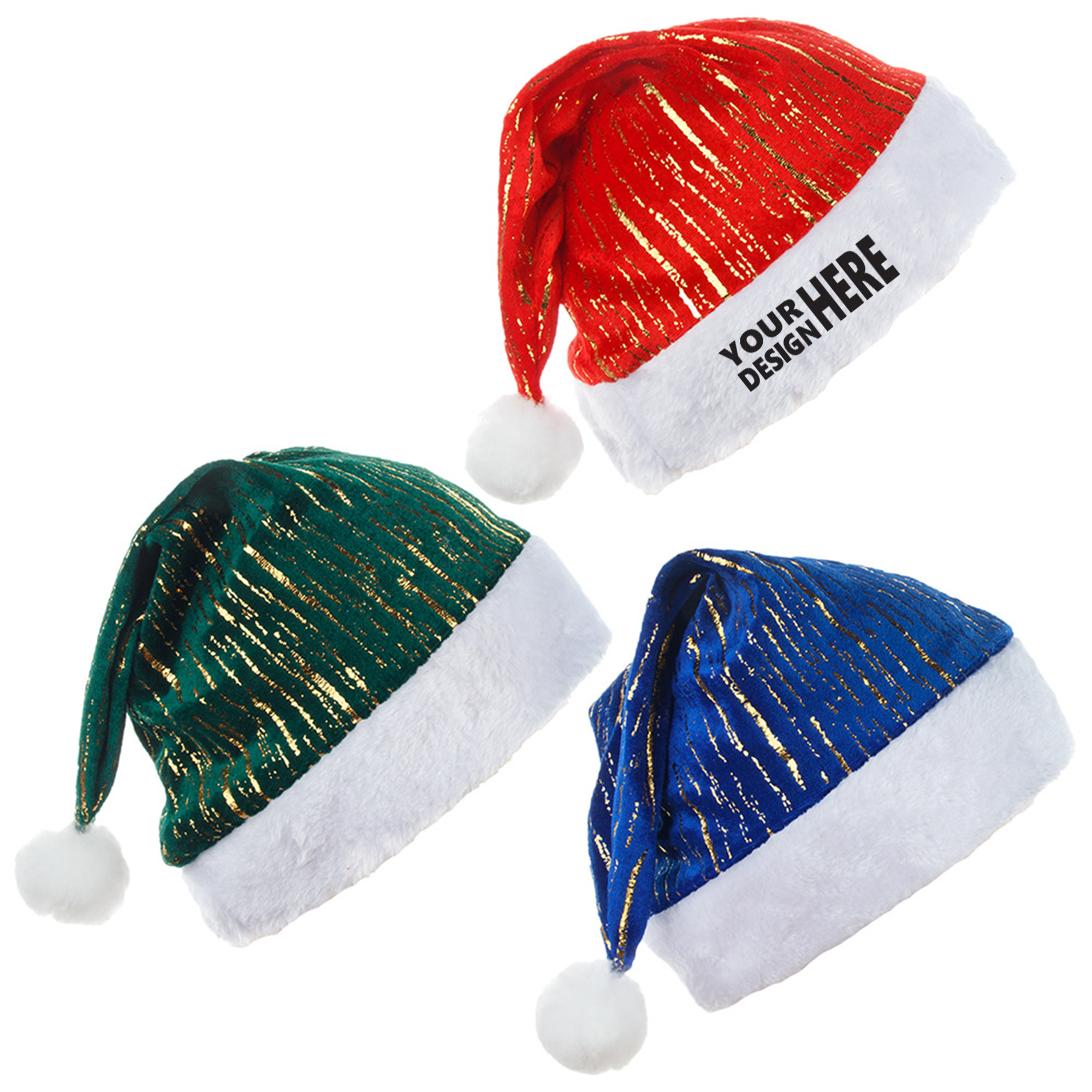Velvet Trim Christmas Hat 3