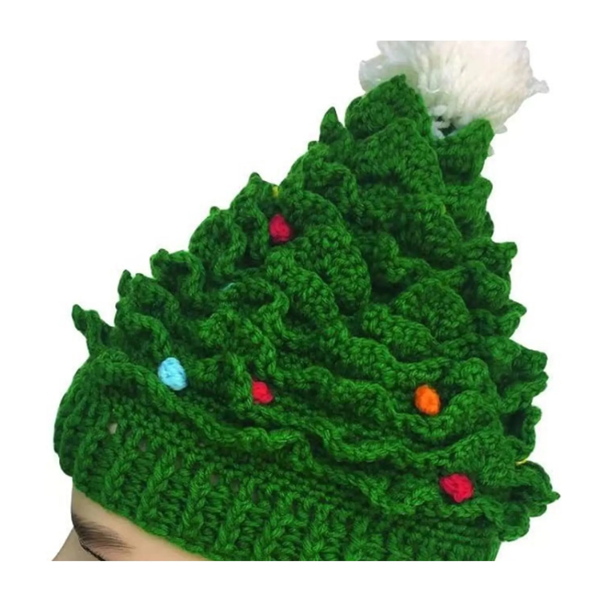 Christmas Tree het Hat With Pom-Pom 12
