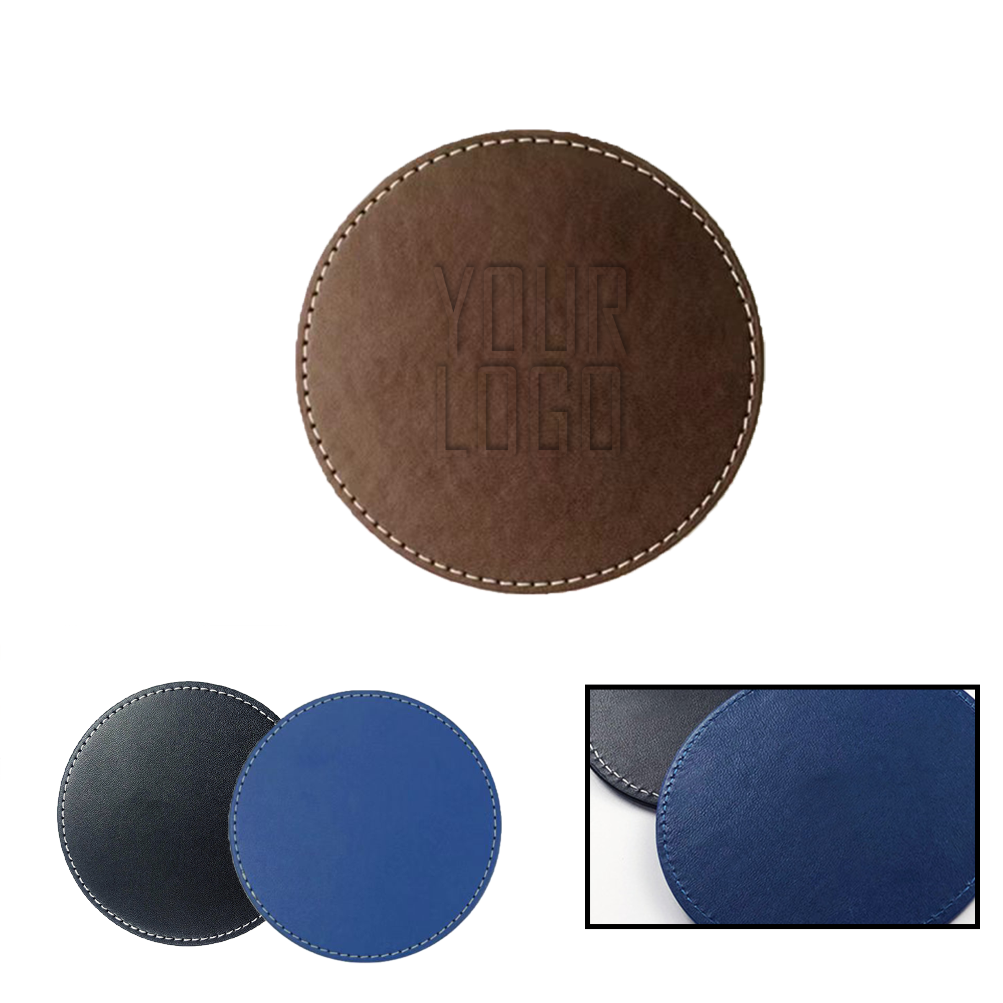 MOQ 20 PCS Heat-Resistant PU Leather Coasters