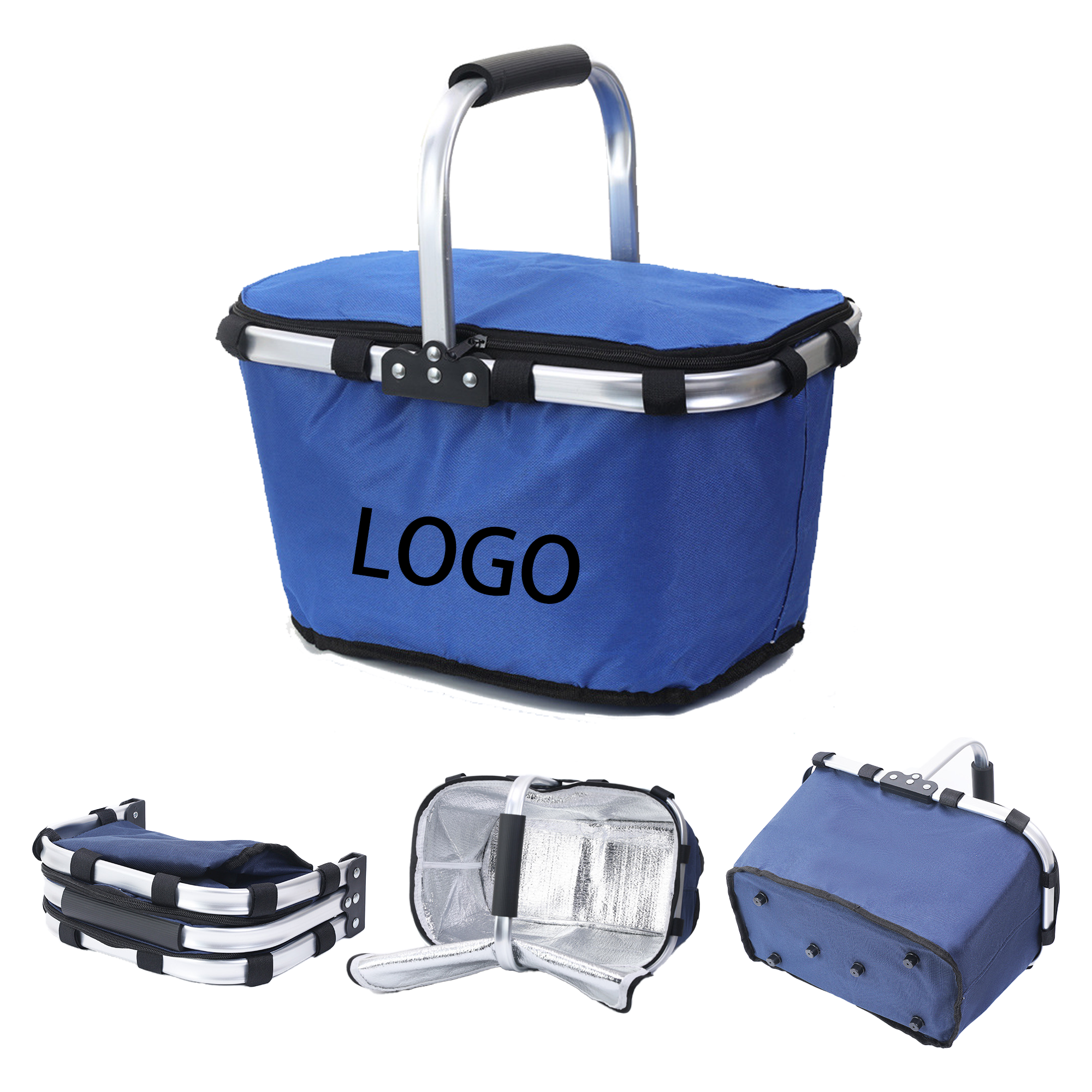 Oxford Picnic Basket Foldable Insulated Tote 7