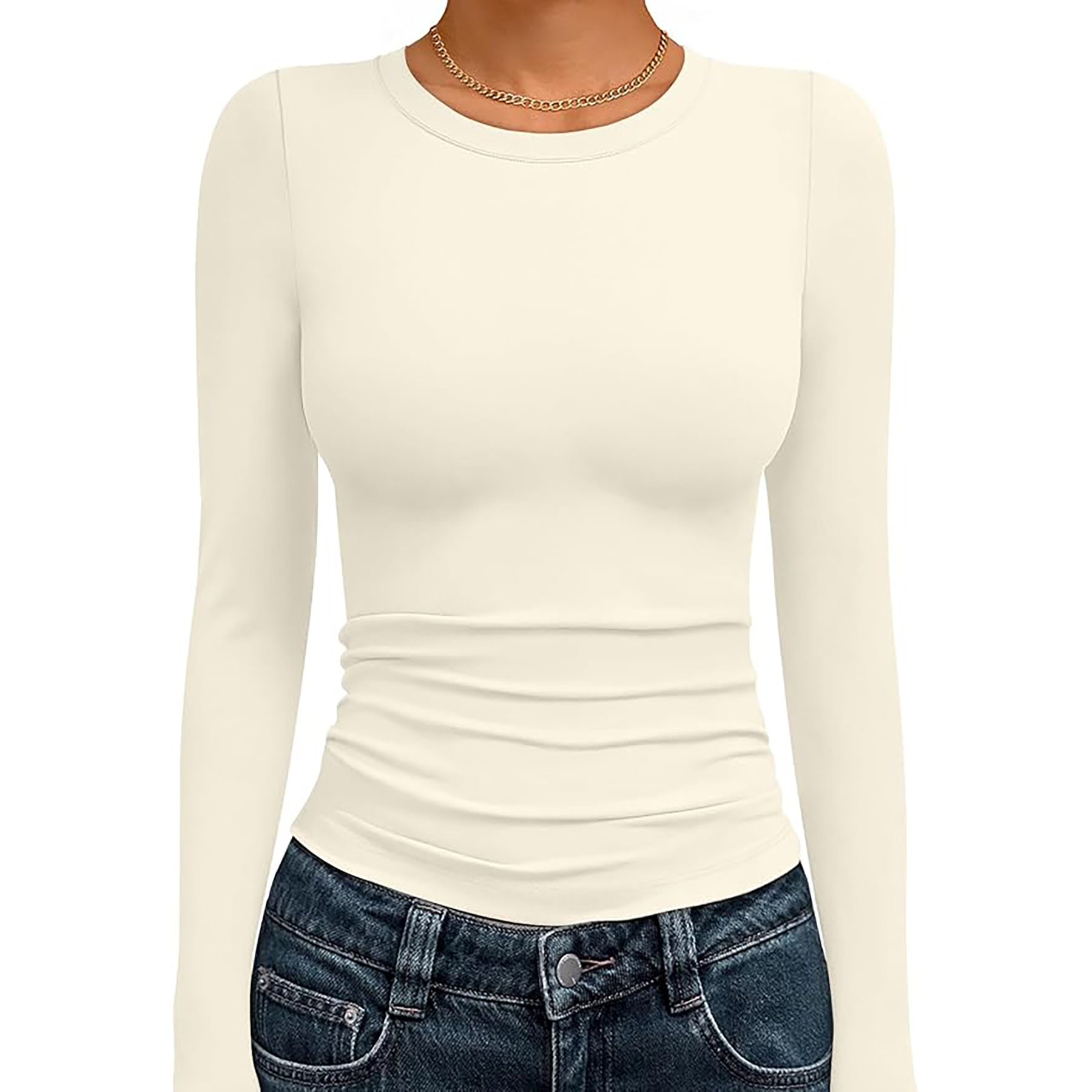 Women's Basic Round Neck Crop Top 79