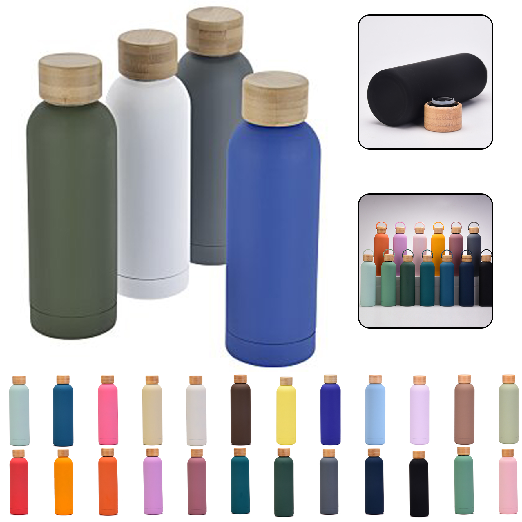 Vacuum Bottle with Bamboo Lid 5