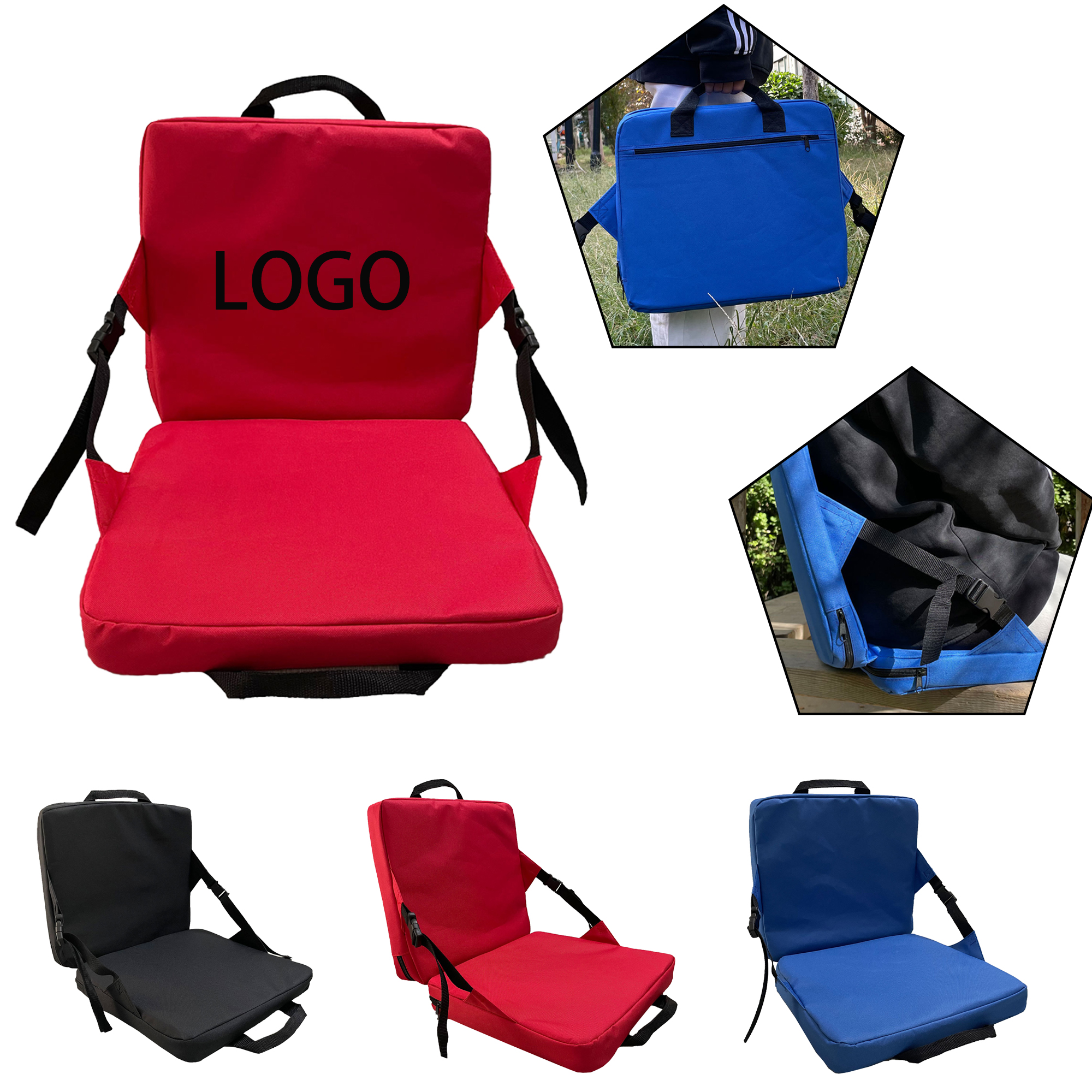 Stadium Seat Cushion With Backrest For Beach Chair 3
