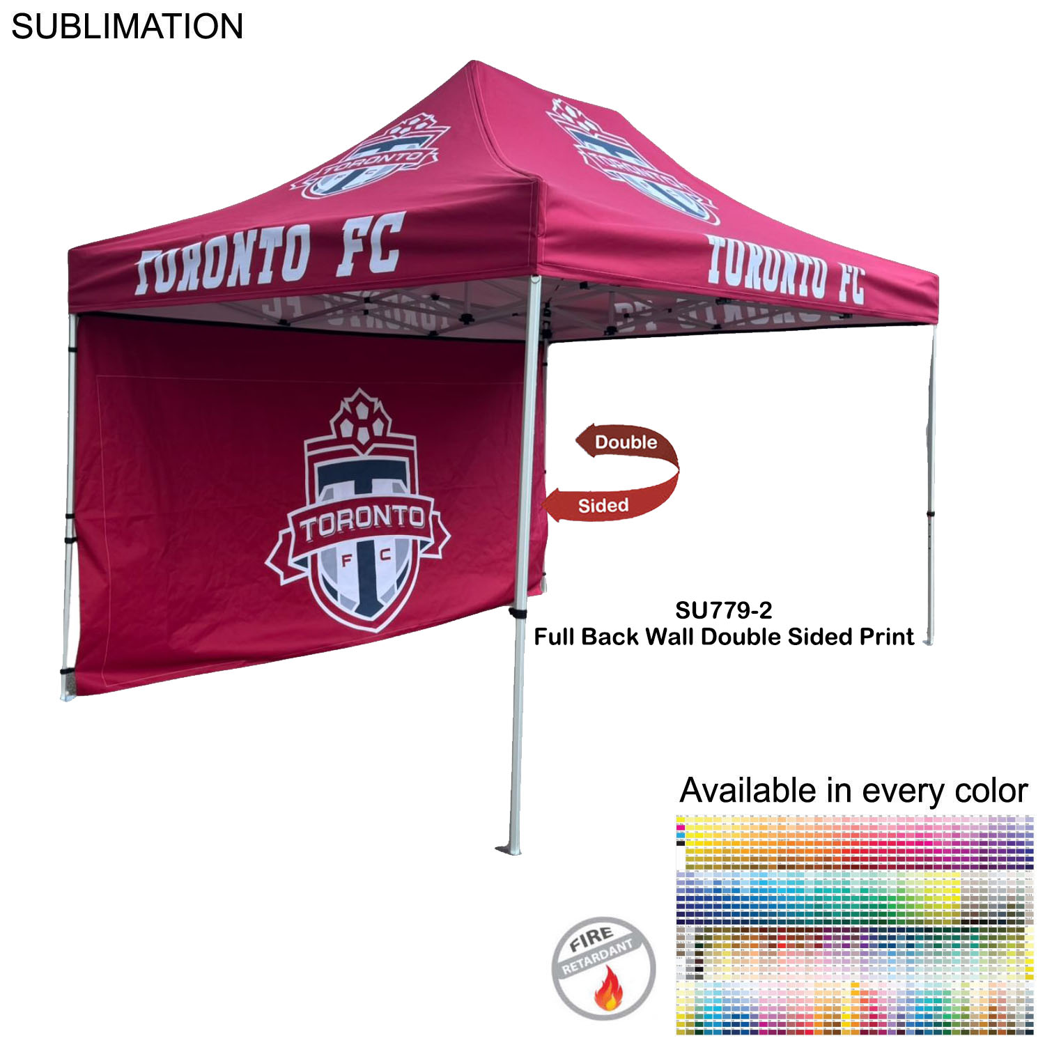 72Hr Fast Ship - Full 15' Back Wall for 10x15 Tent Kit, Sublimated, Double Sided Print 10