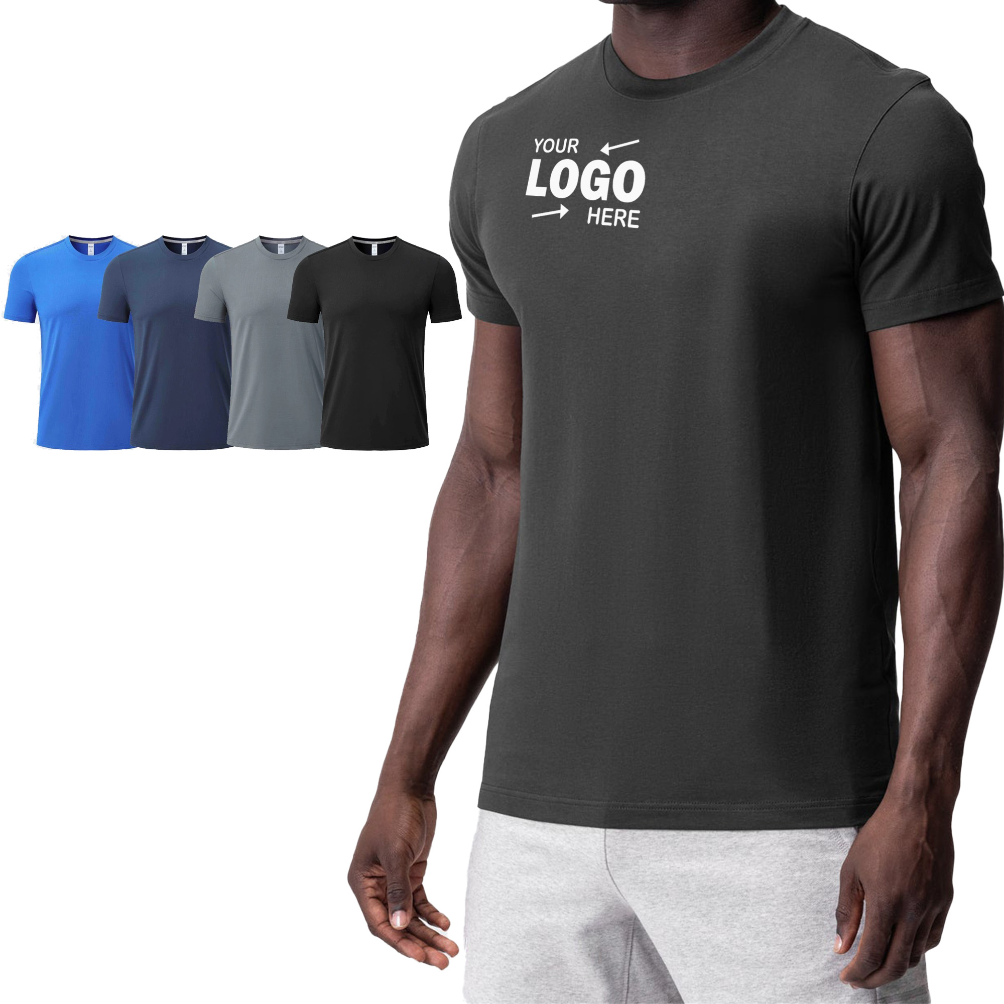MOQ 50 Men's Athletic Quick Dry T-Shirt