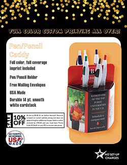 Pen caddy sales flyer