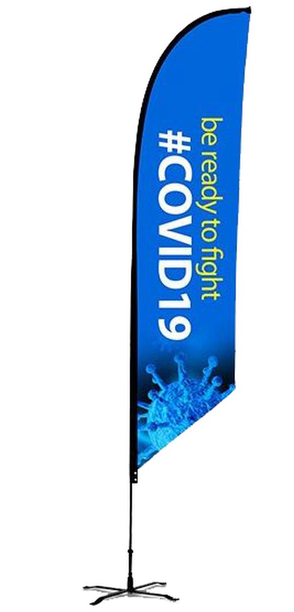 8ft Custom FEATHER FLAG Single Sided -Angled- REPLACEMENT