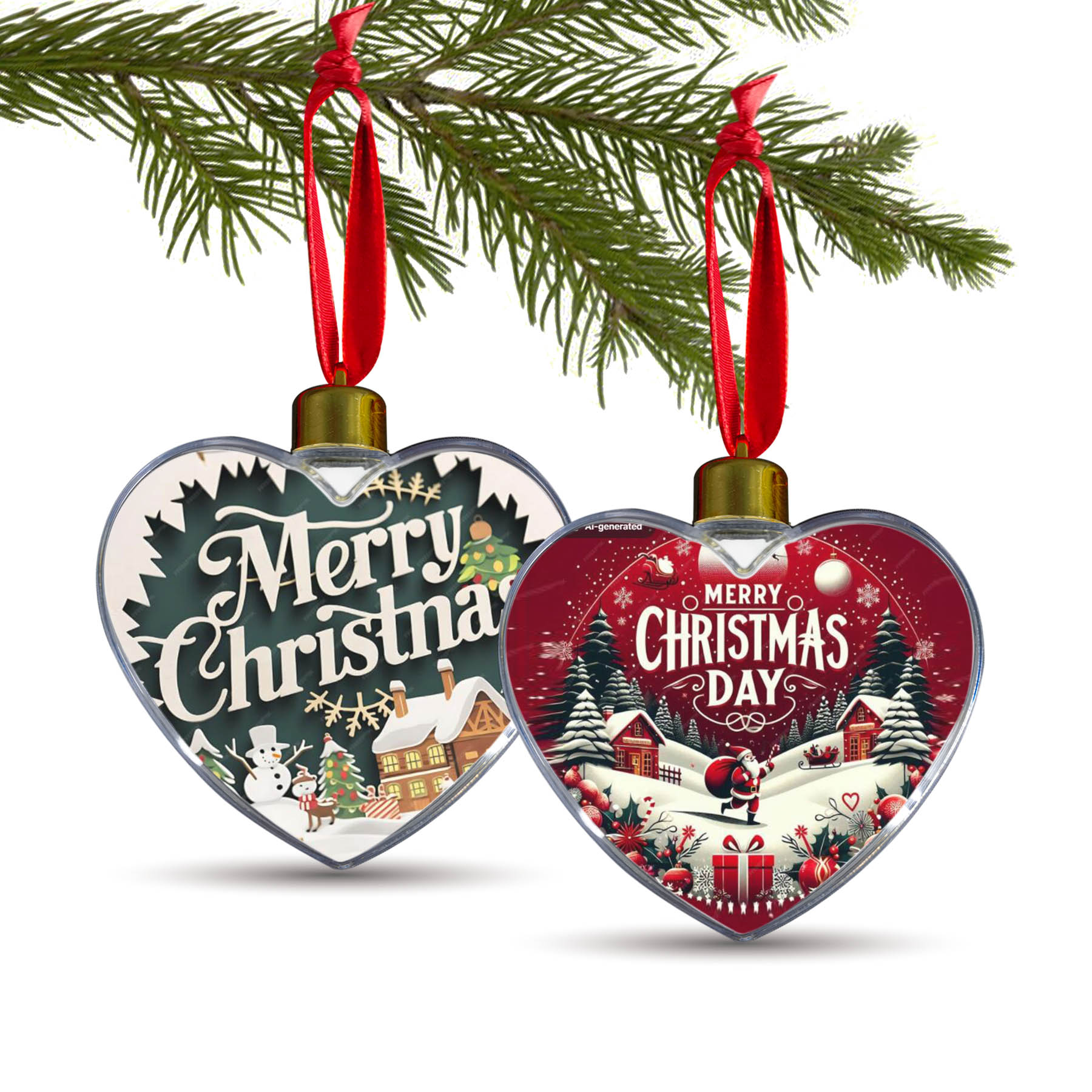 MDF Full Color Clear Heart Ornament 19