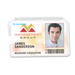 3.64" W x 2.73" H - Horizontal Rigid Card Holder (1 Color Imprint)