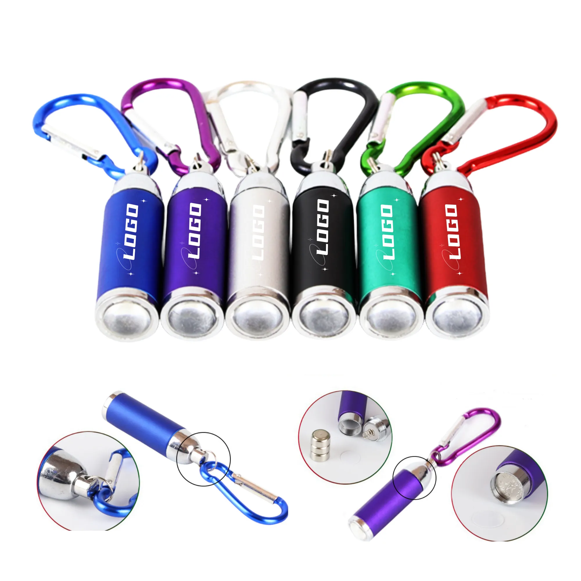 Mini Flashlight Keychain With Carabiner