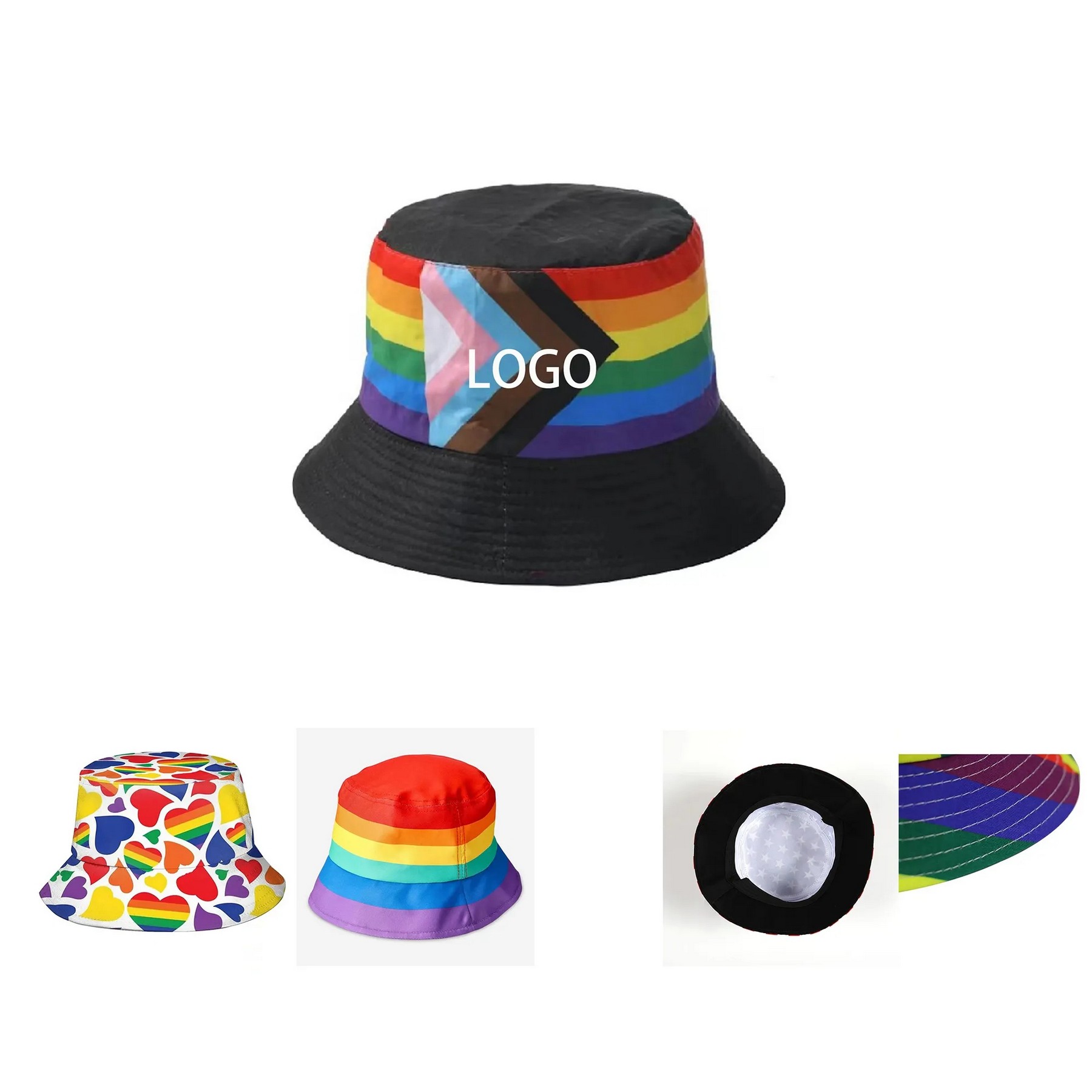 Custom Rainbow Sunscreen Fisherman Hat