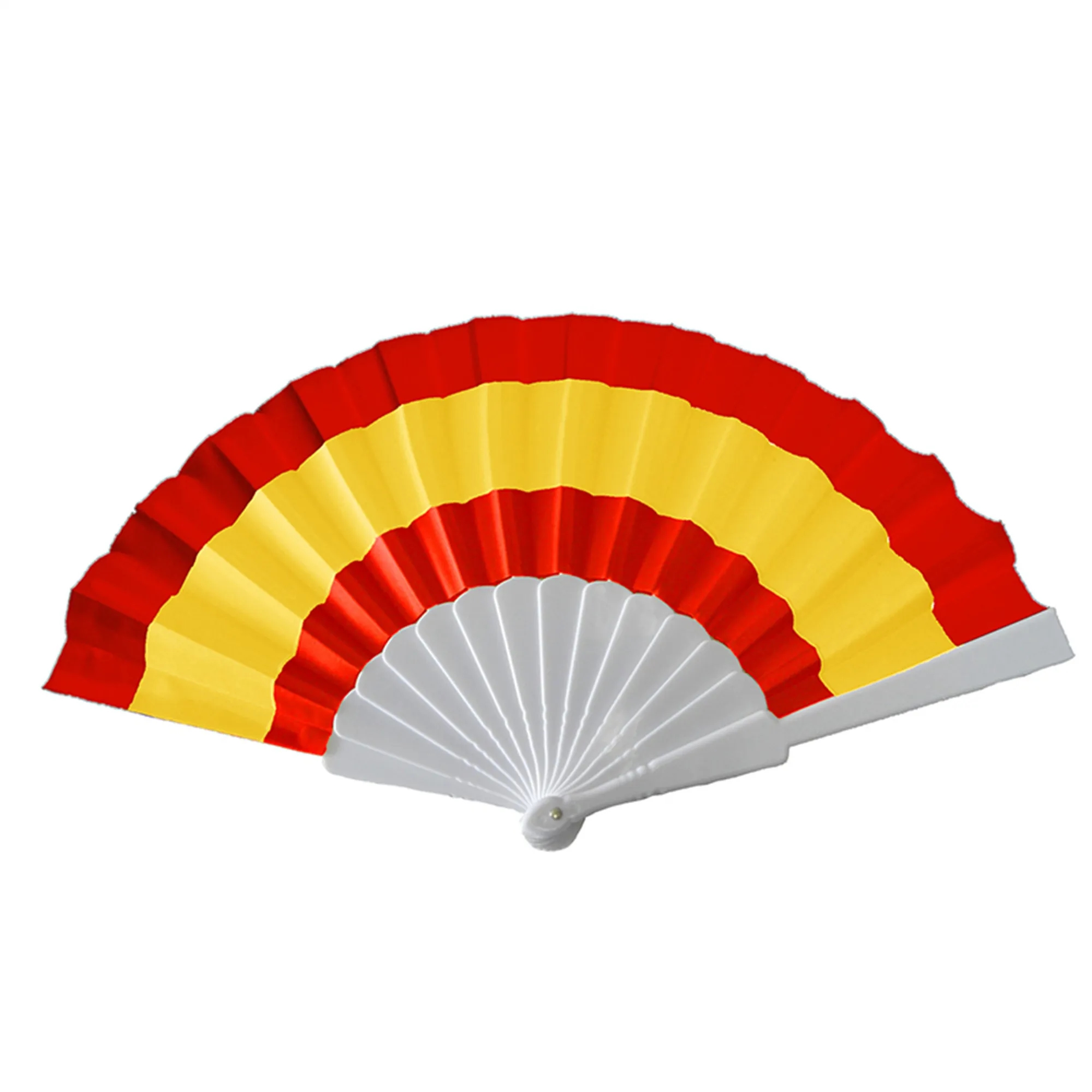 9" Large Rainbow Folding Fabric Hand Fan 9