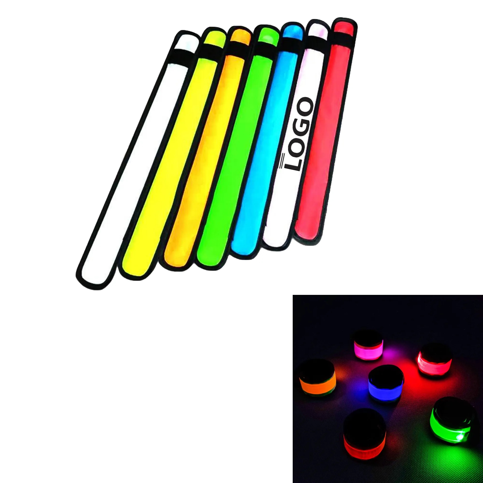 LED Slap Bracelet Wristband MOQ 100PCS 6