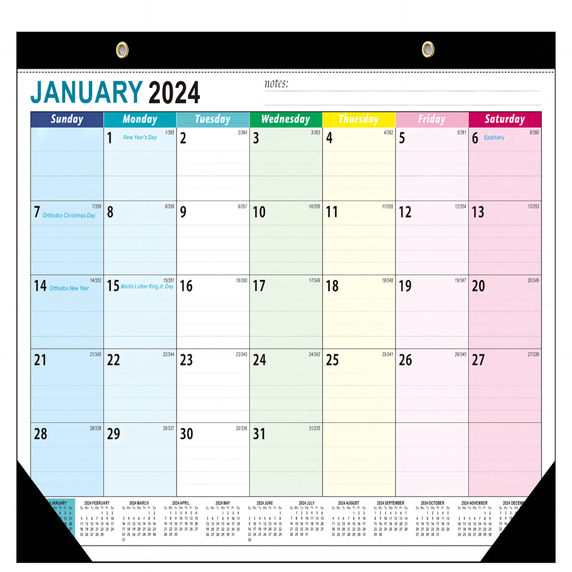 MOQ50 Full color 17''X 12'' Desk/Wall Calendar 11