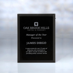The Black Glass Plaque Award 7" x 9"