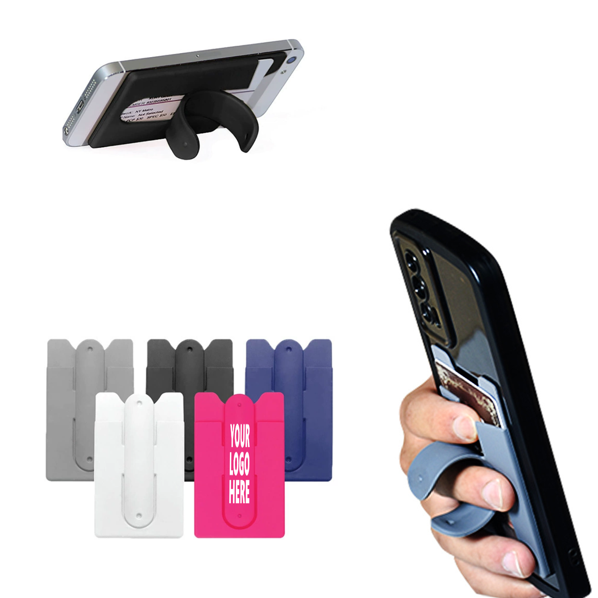 Silicone U-Shape Phone Holder Card Cover 3