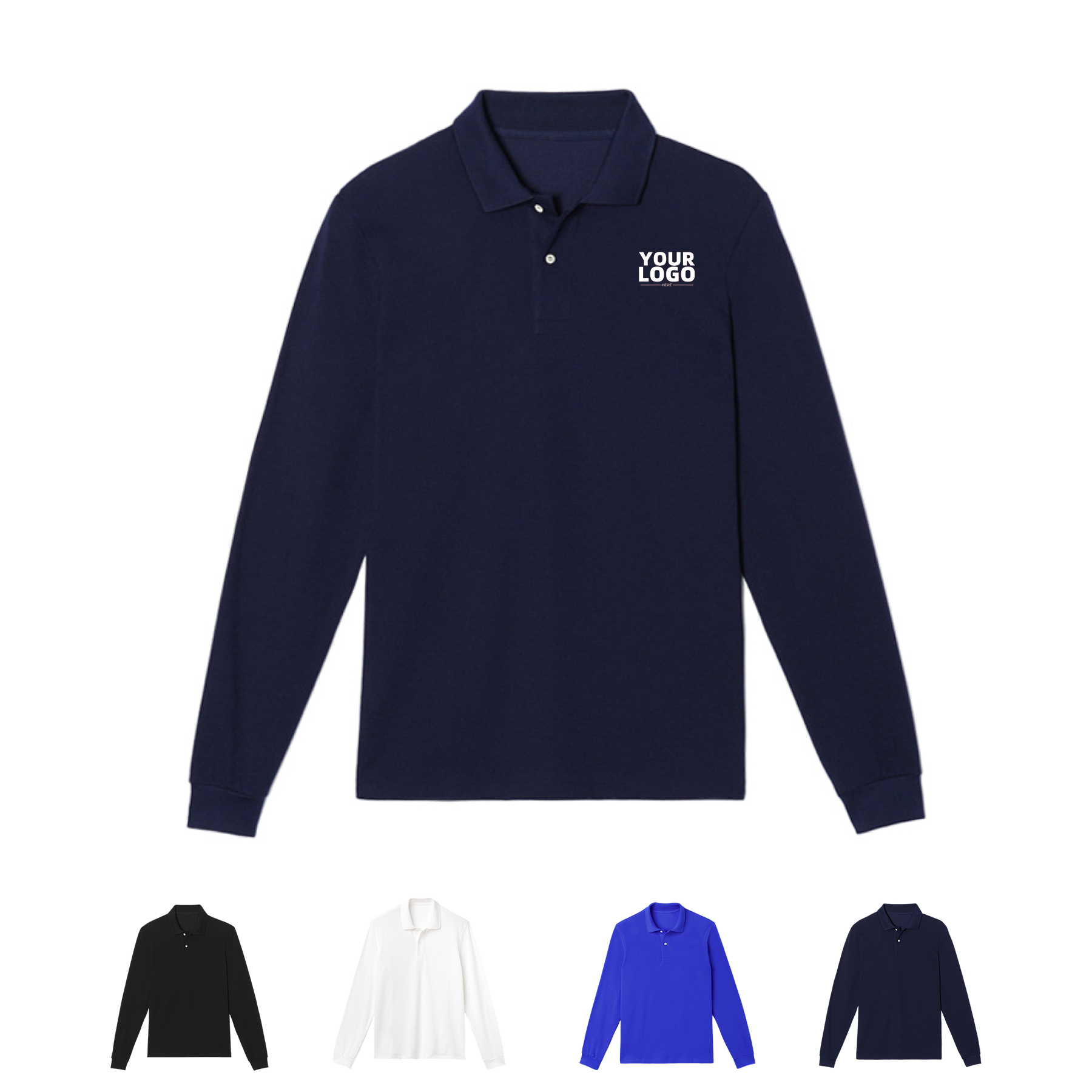 Mens Long Sleeve Polo Shirt