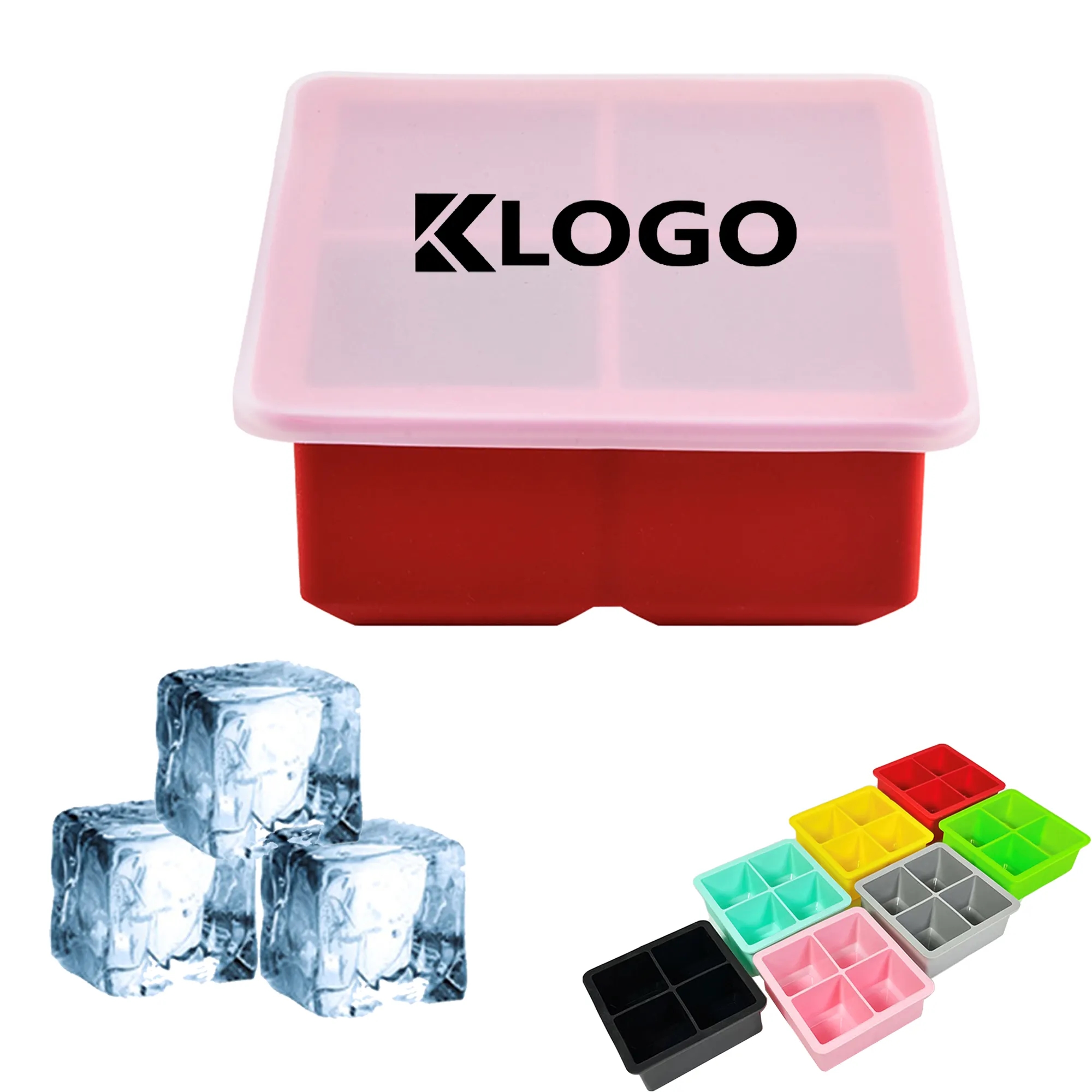 Silicone Square Ice Cube Tray With Lid 21