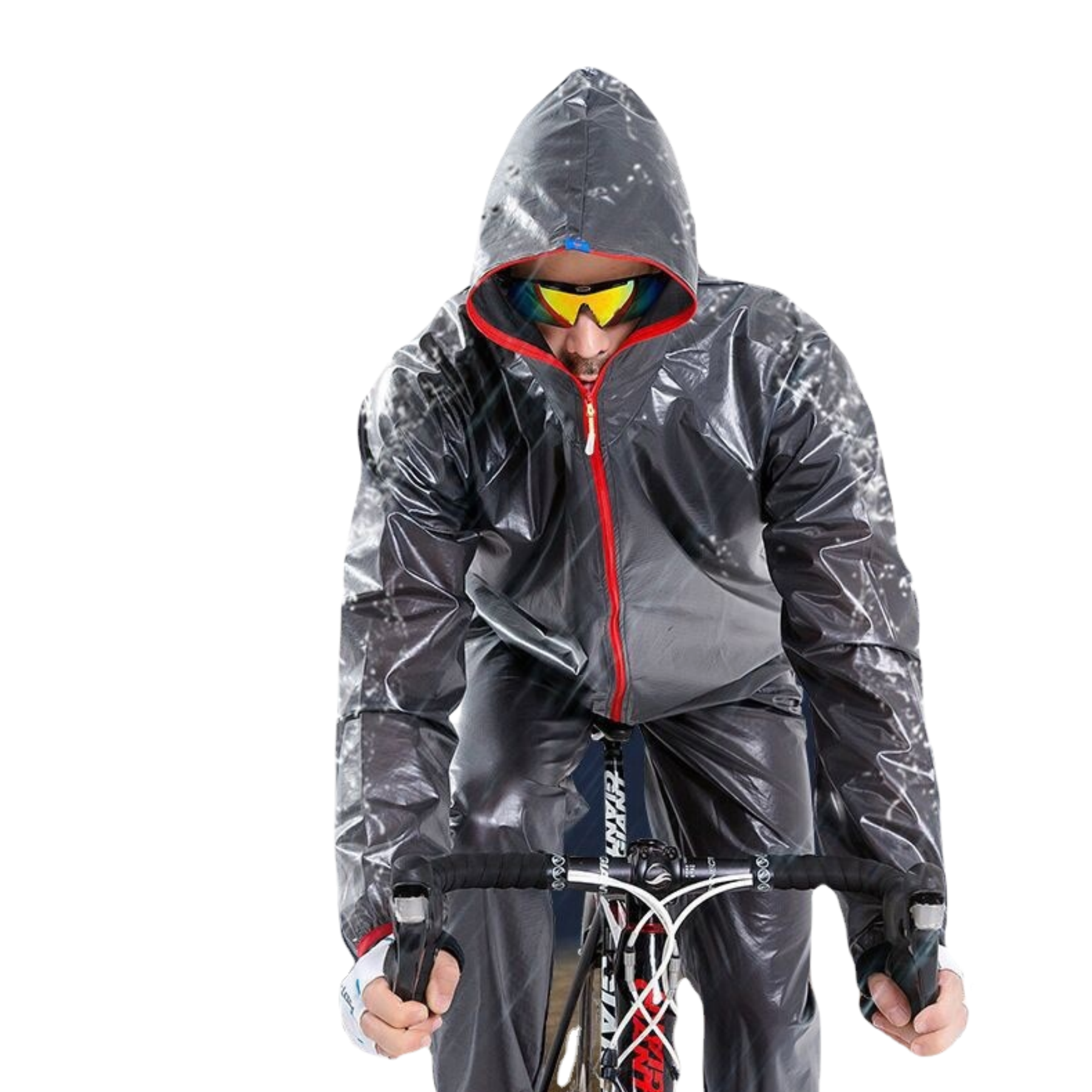 Breathable PU Raincoat Suit Reflective Poncho Jacket 24