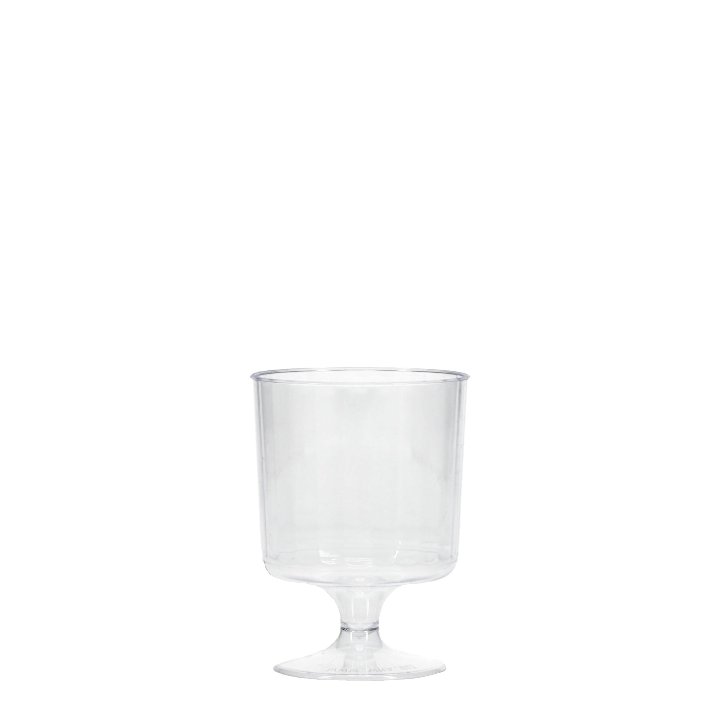 5 oz Hard Plastic Fluted Footed Wine Cup Clear Tradition Print 7