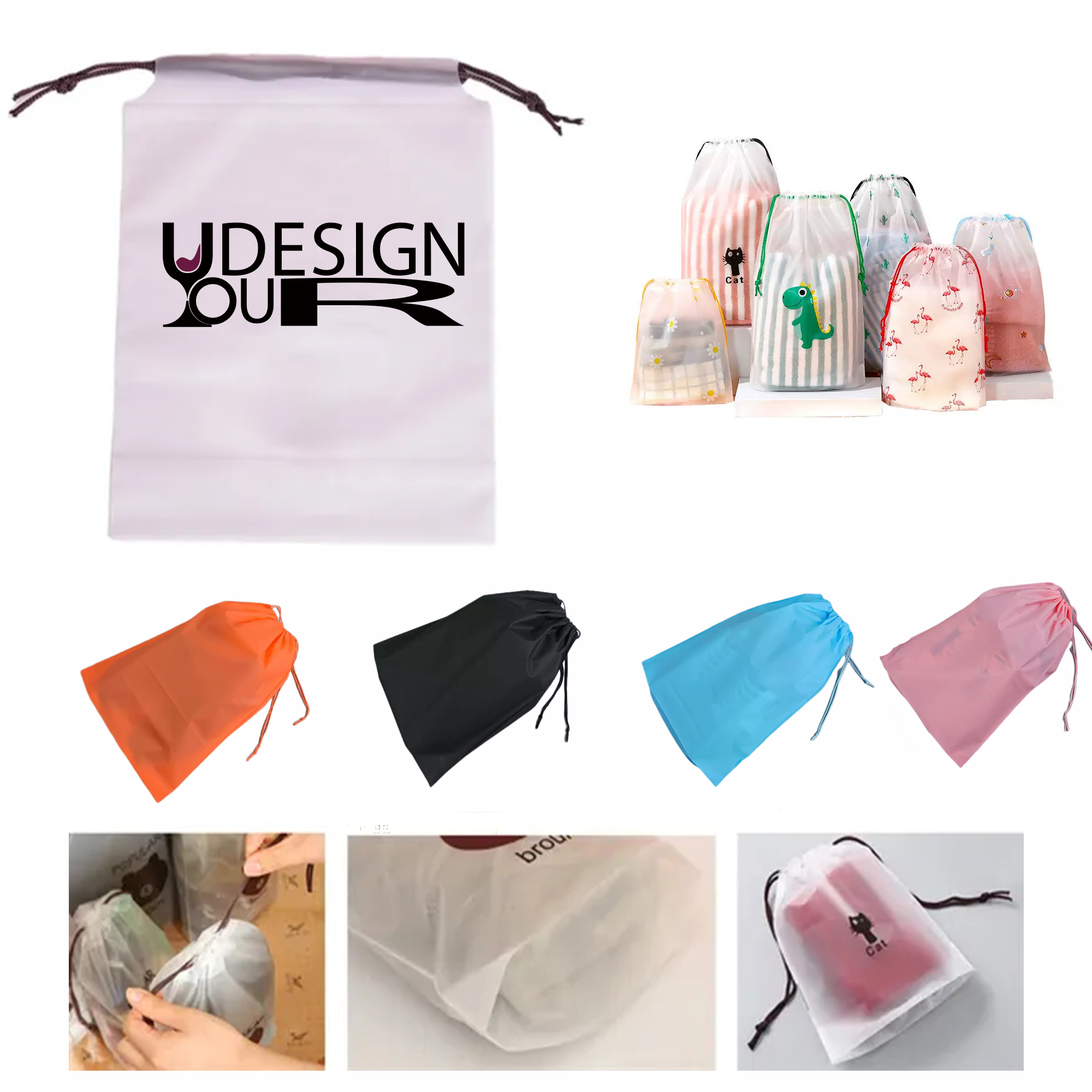 EVA Frosted Drawstring Tote Bag MOQ 50pcs 3